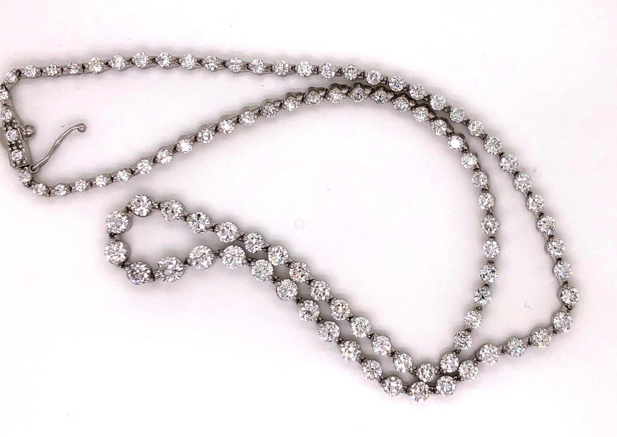 Emilio Jewelry Signature 10.35 Carat Graduating Diamond Riviera Necklace 3
