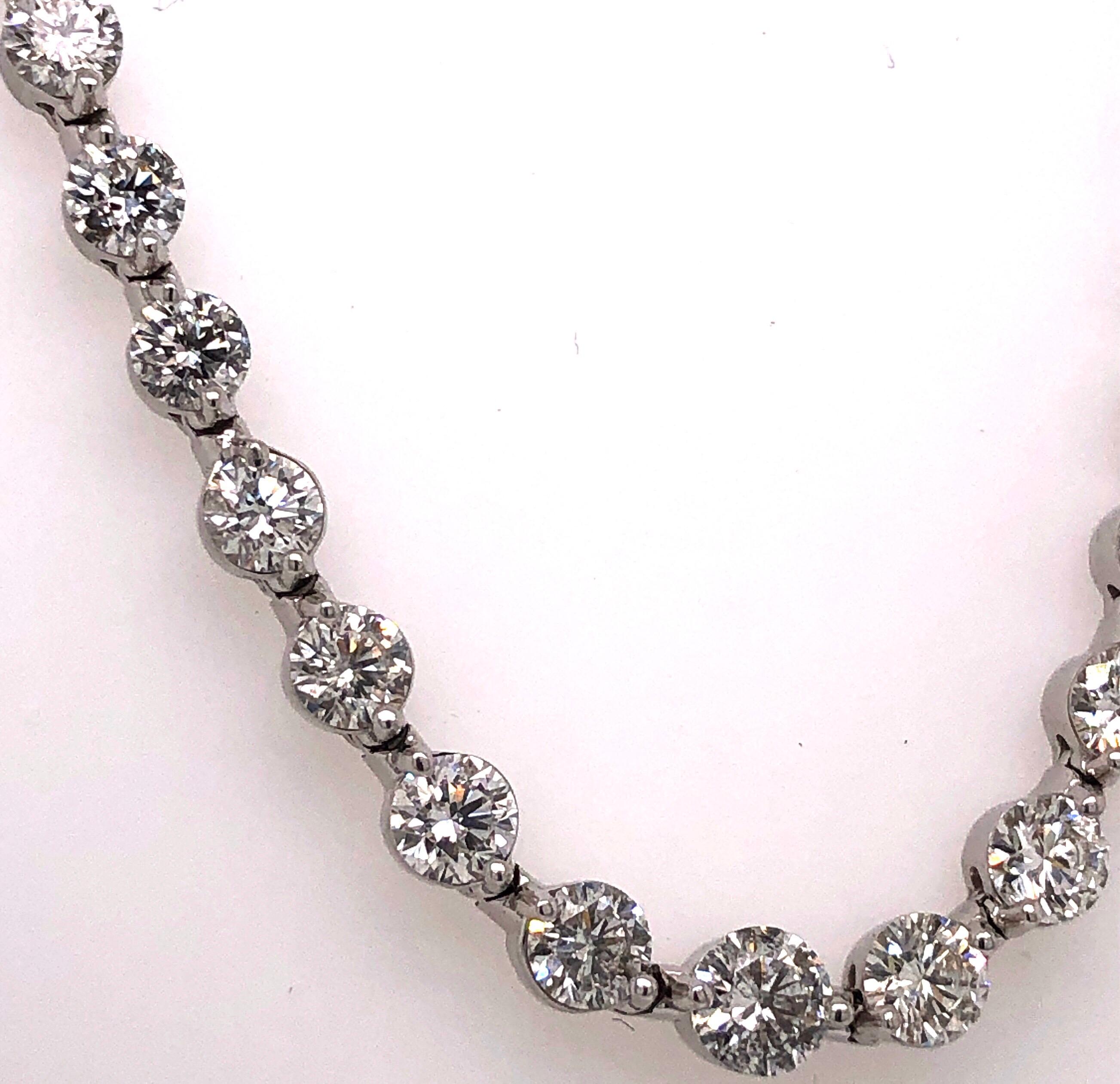 Round Cut Emilio Jewelry Signature 10.35 Carat Graduating Diamond Riviera Necklace