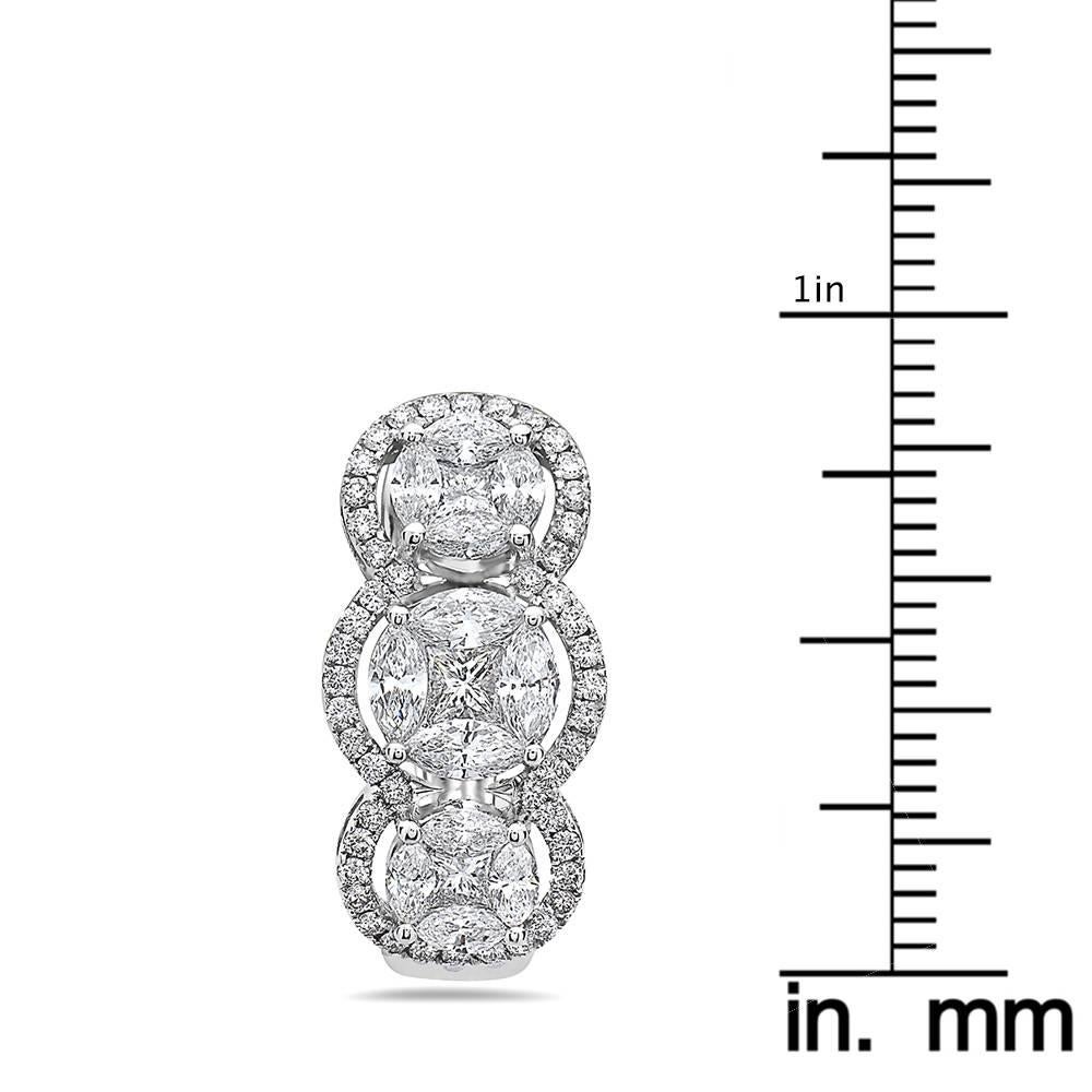 Emilio Jewelry Special 3.21 Carat Fancy Cut Diamond Huggie Earrings In New Condition For Sale In New York, NY