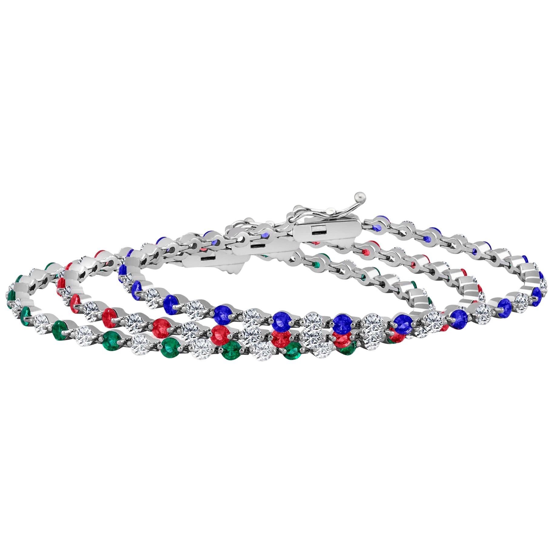 Emilio Jewelry Trademark Stacking Precious Diamond Bracelets