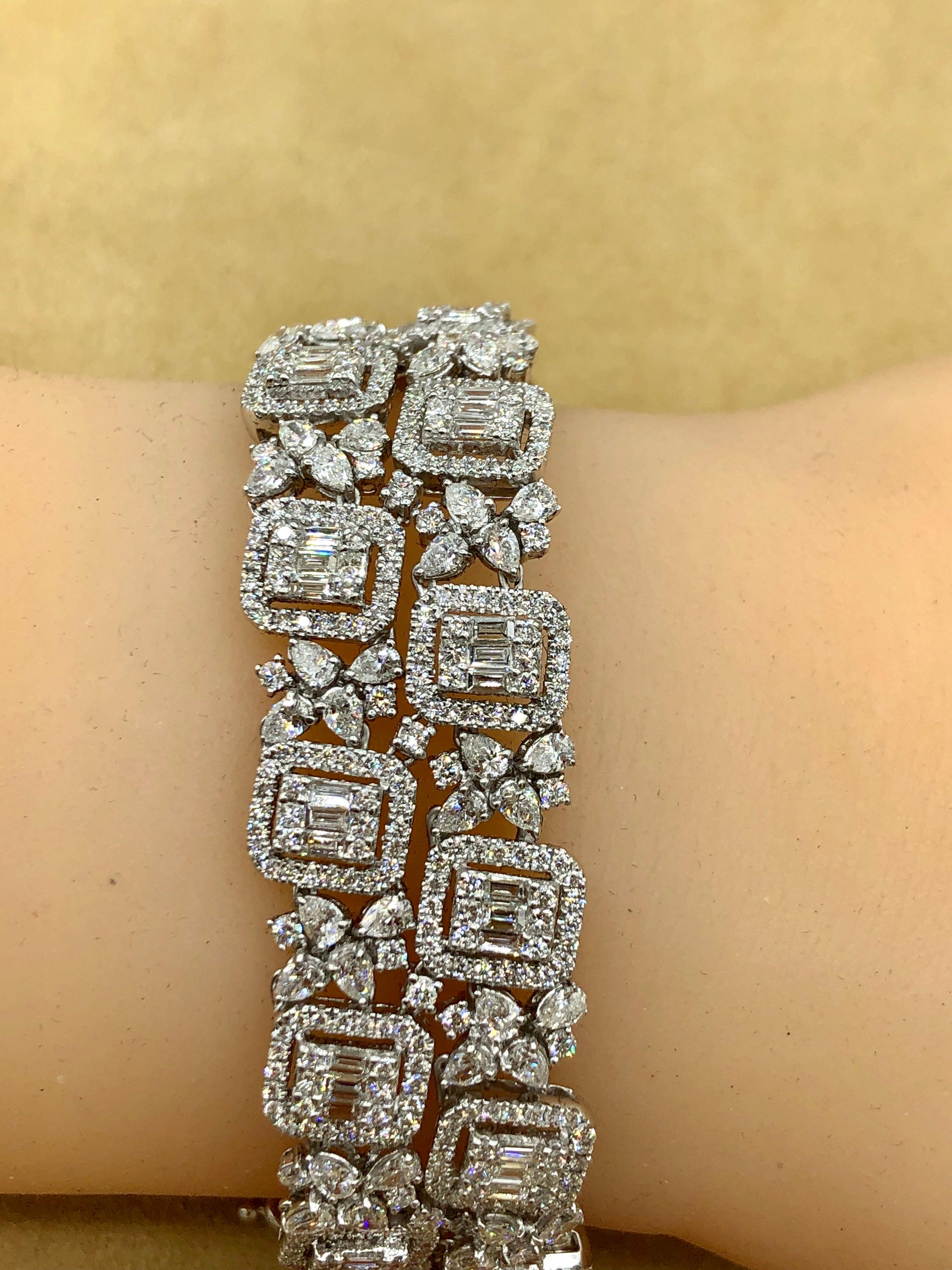 Emilio Jewelry Wide Diamond Bracelet 3