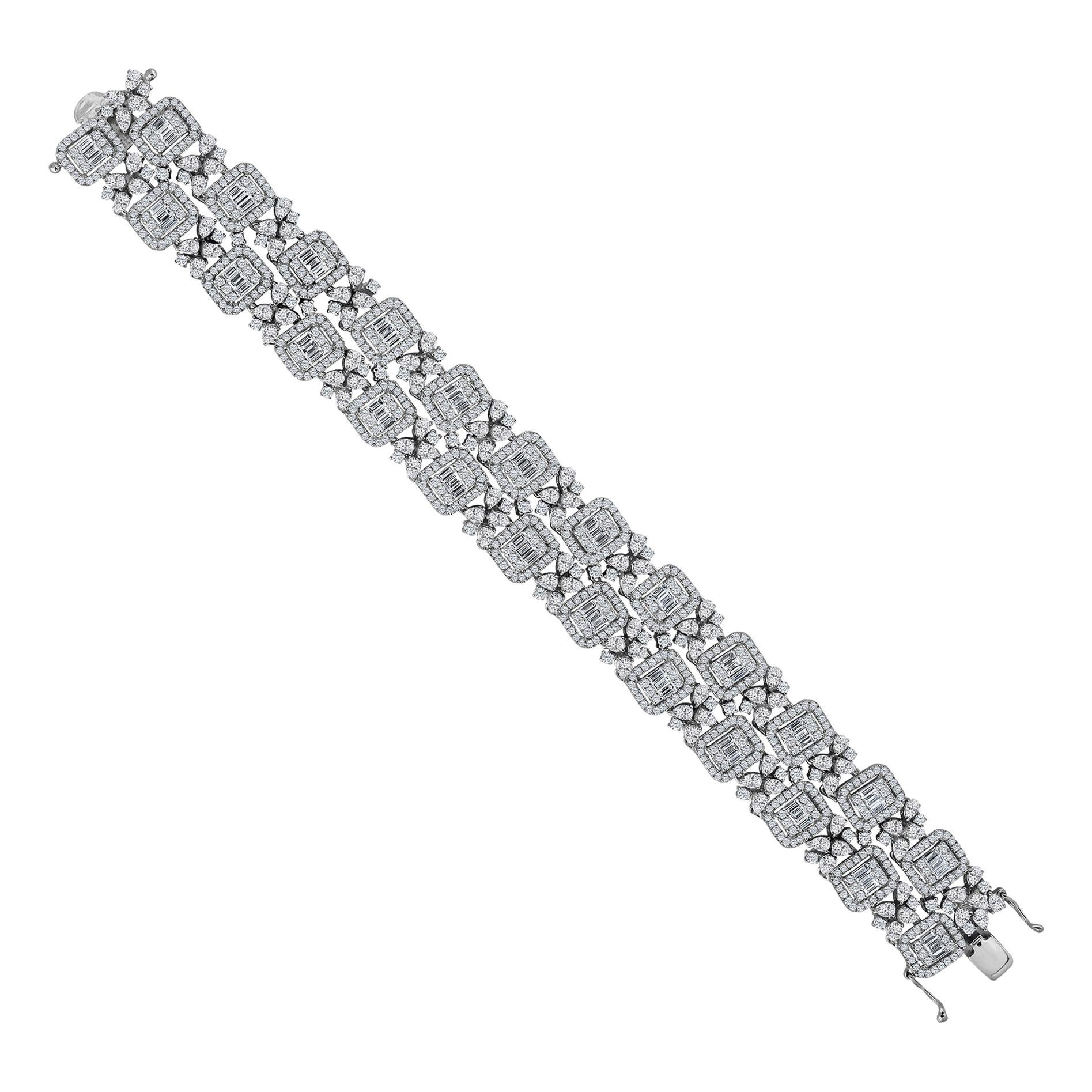 Emilio Jewelry Wide Diamond Bracelet
