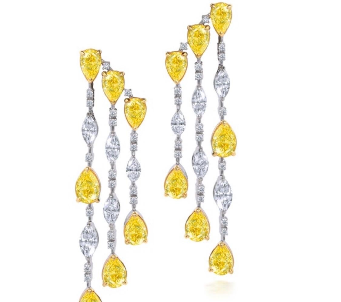 Emilio Jewelry Yellow Diamond Earring In New Condition In New York, NY