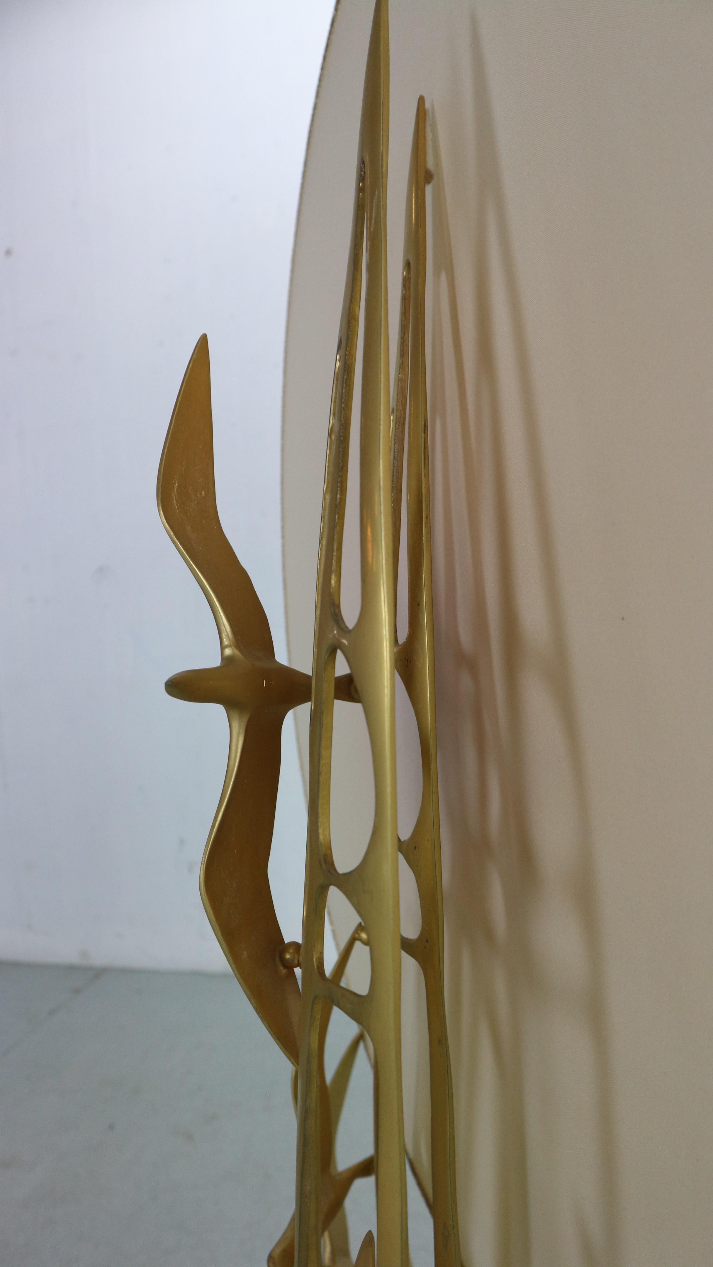 Emilio Lancia Brass Sculpture Of Birds Table Or Floor Lamp, 1970 Italy 10