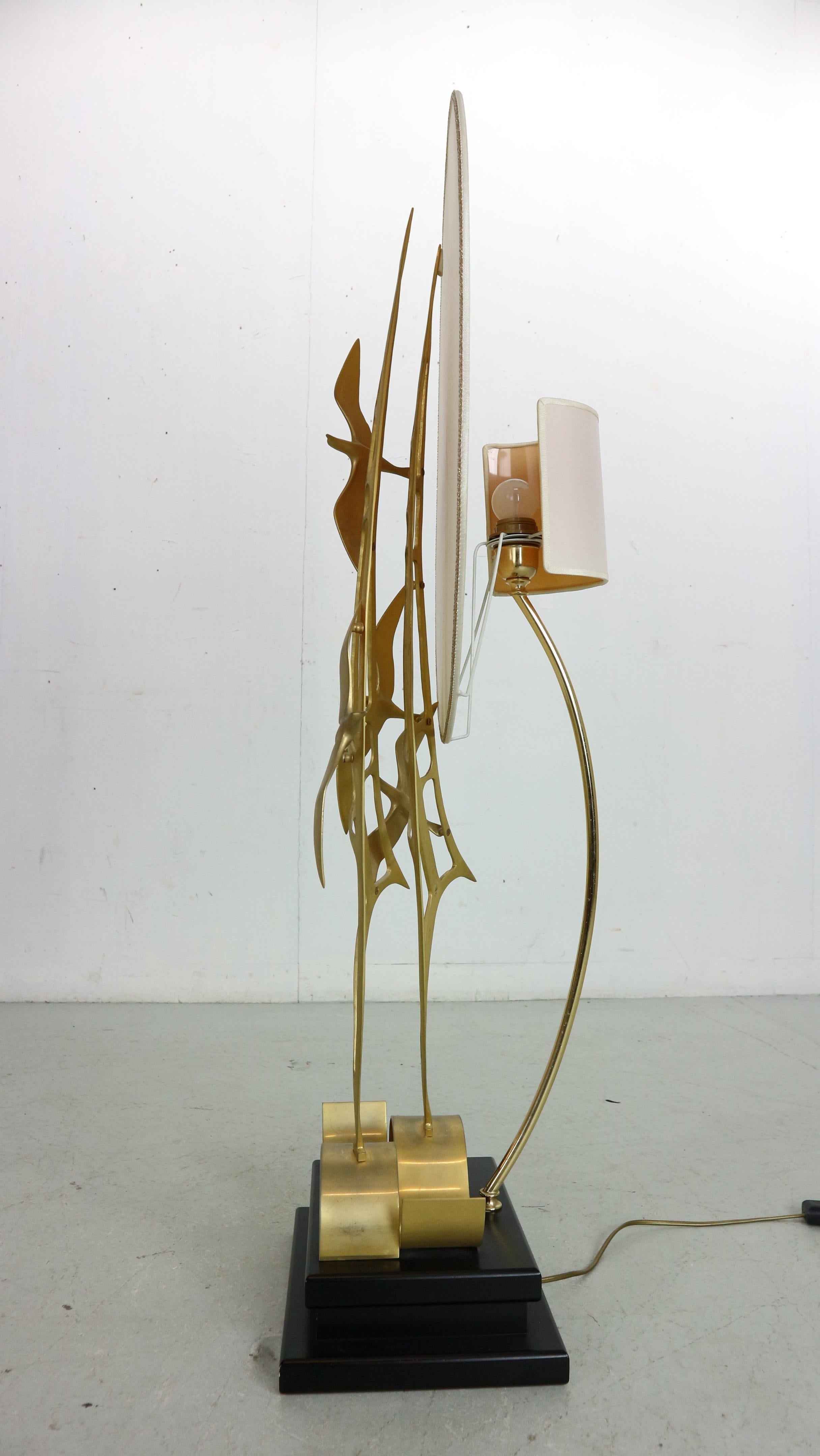 Emilio Lancia Brass Sculpture Of Birds Table Or Floor Lamp, 1970 Italy 2
