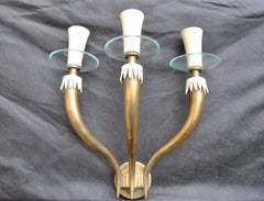 Emilio Lancia Italian Midcentury Sconce Arte in Brass, 1950s