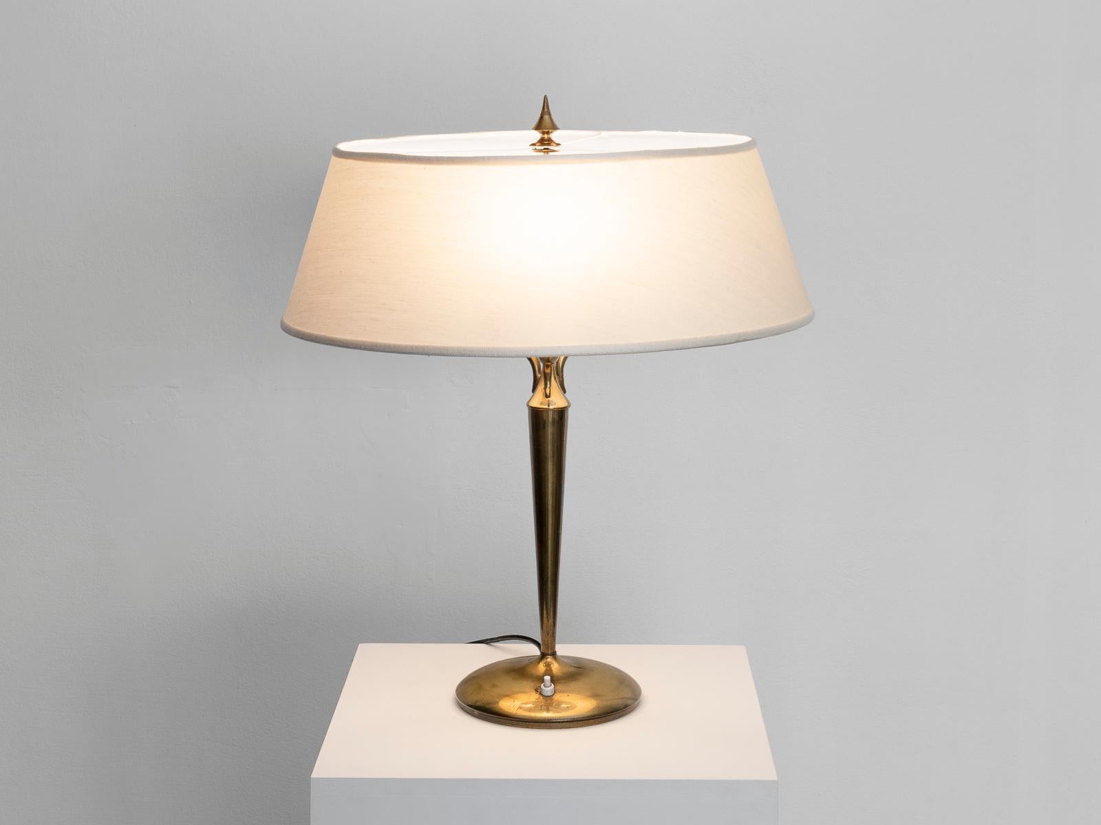 Italian Emilio Lancia Modern Brass Tall Table Lamp, 1940s For Sale