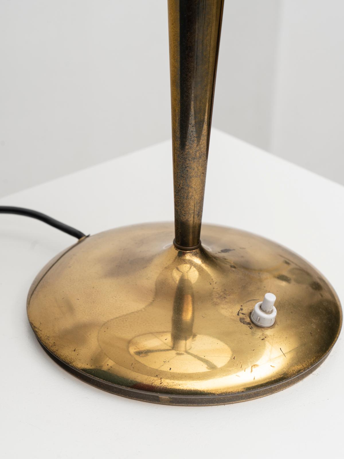 Polished Emilio Lancia Modern Brass Tall Table Lamp, 1940s For Sale