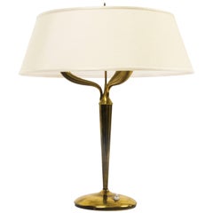 Emilio Lancia Modern Brass Tall Table Lamp, 1940s
