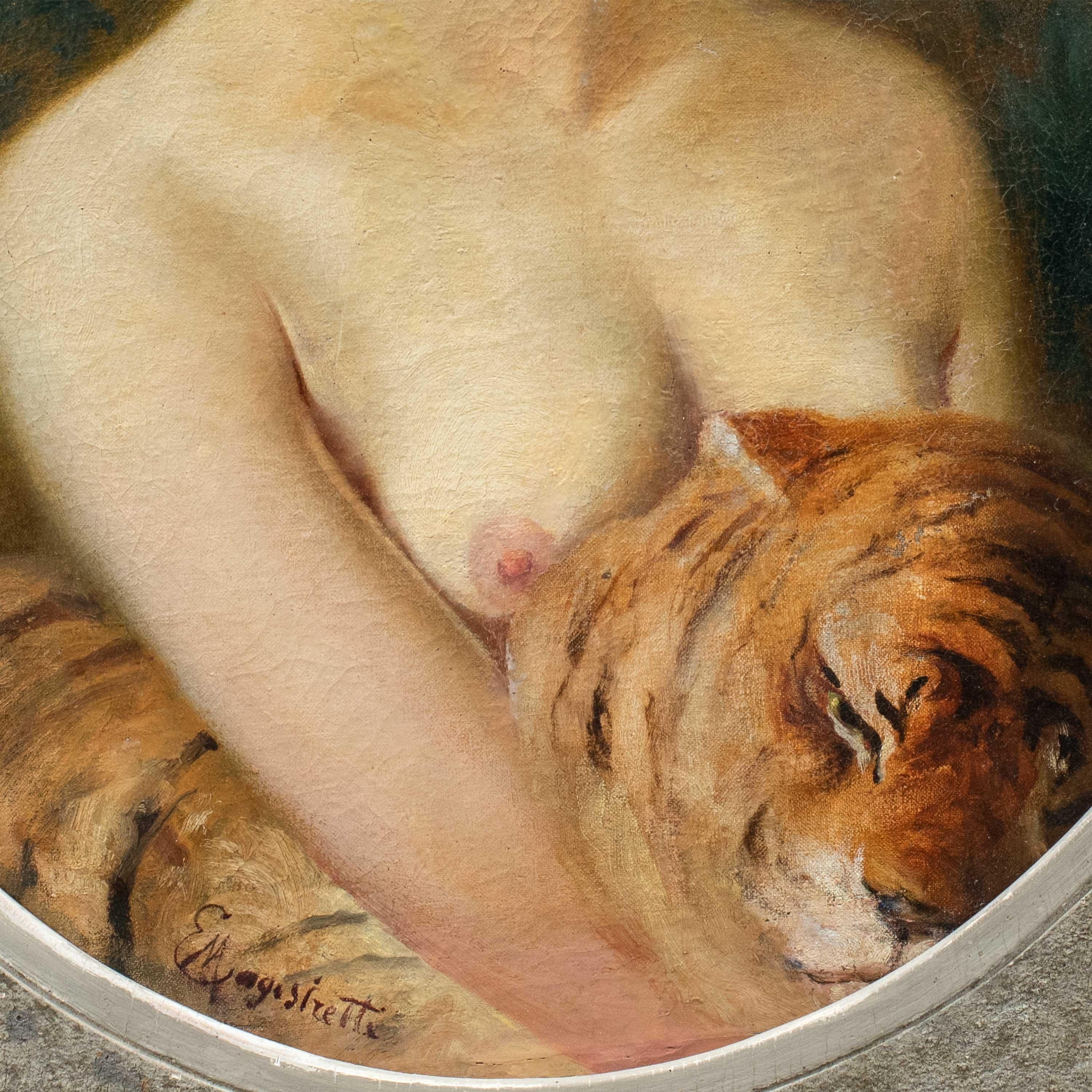 Emilio Magistretti (pittore italiano) - pittura di figura della fine dell'Ottocento - Tigre in vendita 10