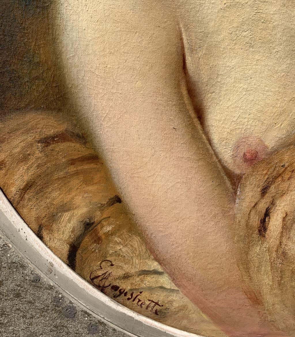 Emilio Magistretti (pittore italiano) - pittura di figura della fine dell'Ottocento - Tigre in vendita 8