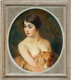 Emilio Magistretti (pintor italiano) - pintura de figuras de finales del siglo XIX - Tigre