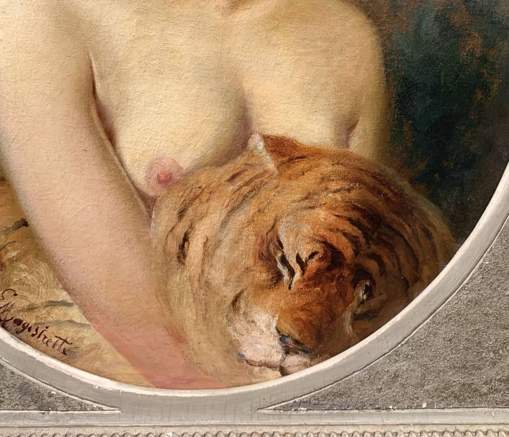 Emilio Magistretti (pittore italiano) - pittura di figura della fine dell'Ottocento - Tigre in vendita 4