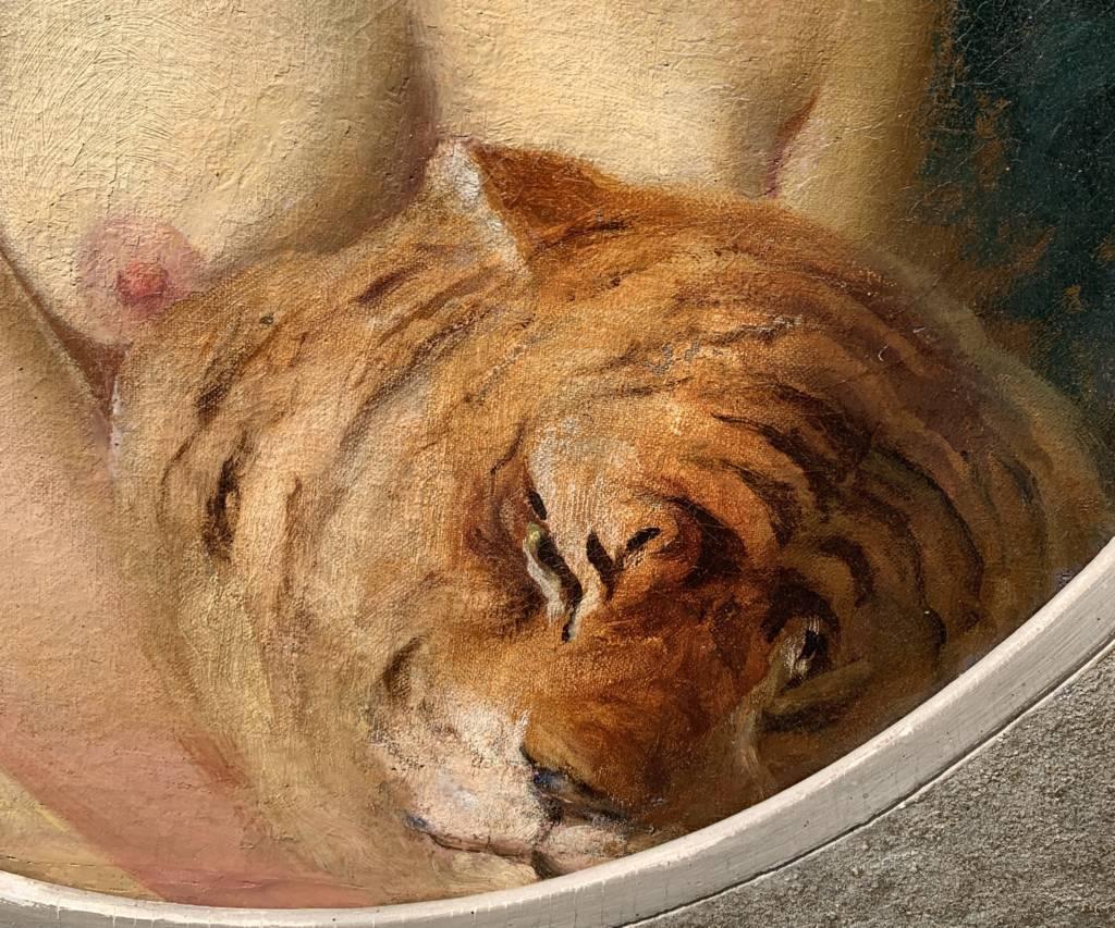 Emilio Magistretti (pittore italiano) - pittura di figura della fine dell'Ottocento - Tigre in vendita 6