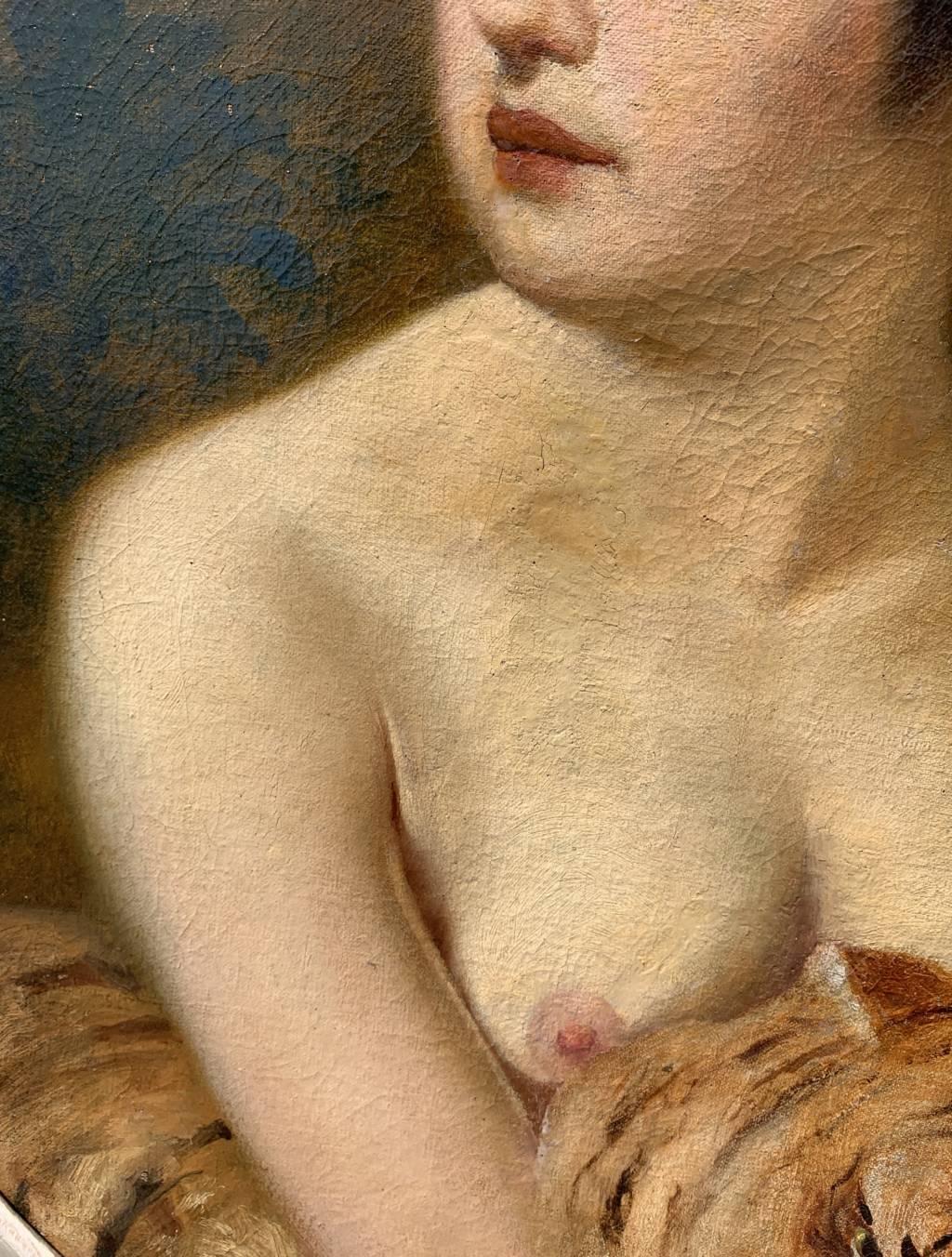Emilio Magistretti (pittore italiano) - pittura di figura della fine dell'Ottocento - Tigre in vendita 7