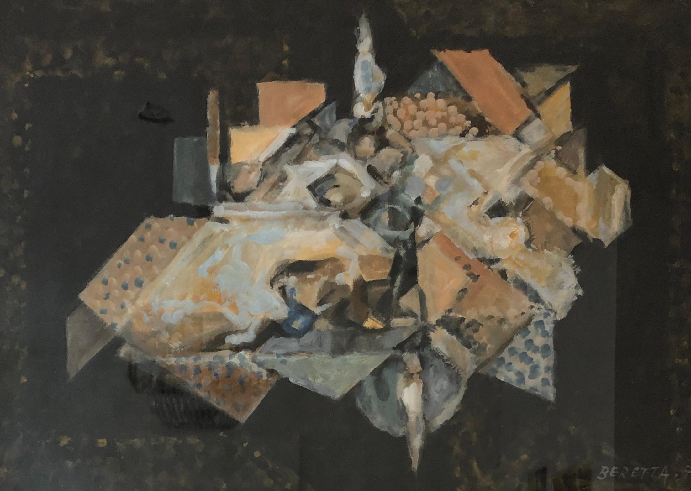 Emilio Mario Beretta Abstract Painting – Servierter Tisch