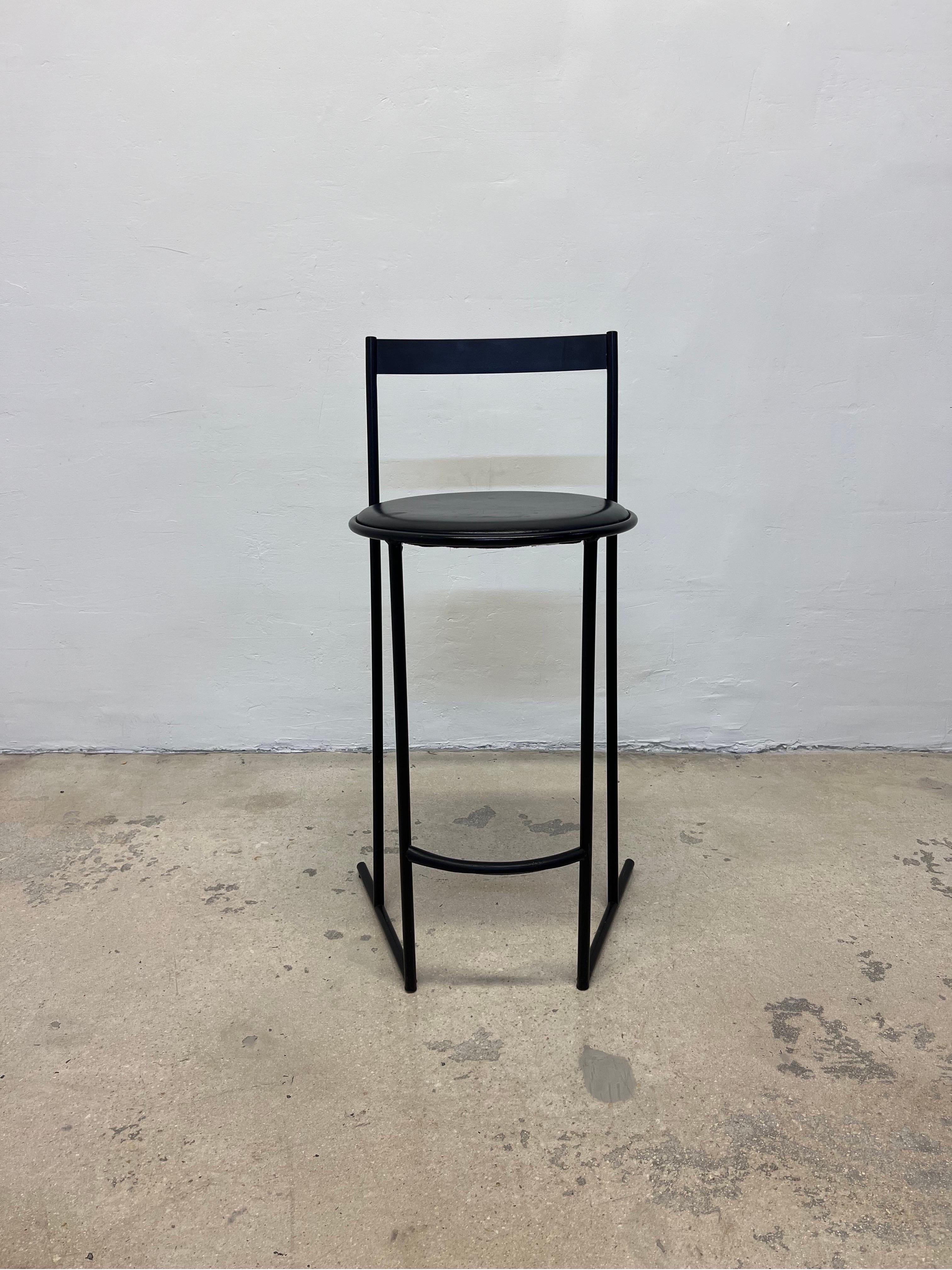 Emilio Nanni Musmé Counter Stool for Fly Line, 1984 In Good Condition For Sale In Miami, FL