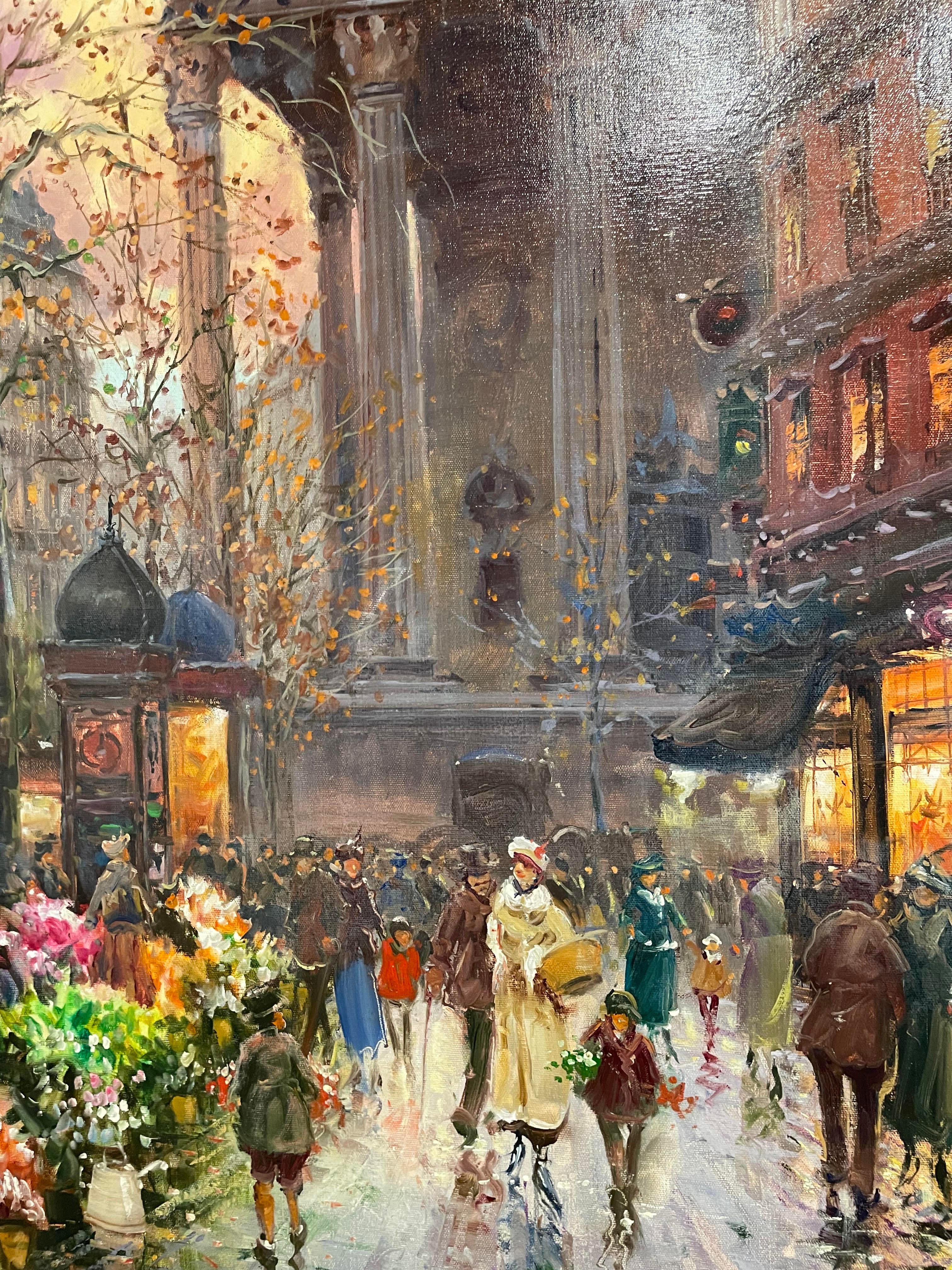 Mercato dei fiori nel Boulevard - Painting di Emilio Payes