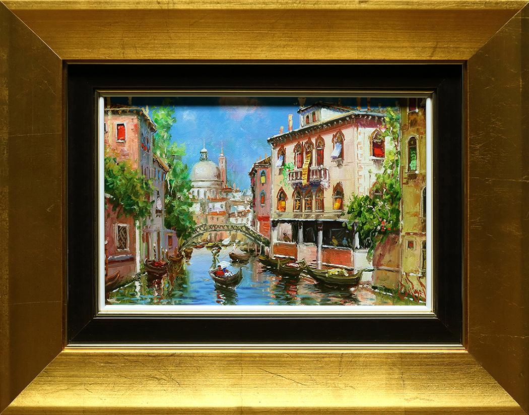 Emilio Payes Landscape Painting - Life in Venice 