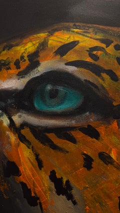 Guerrera Jaguar: Painting, Figurative Style, 150x100 cm, 2026