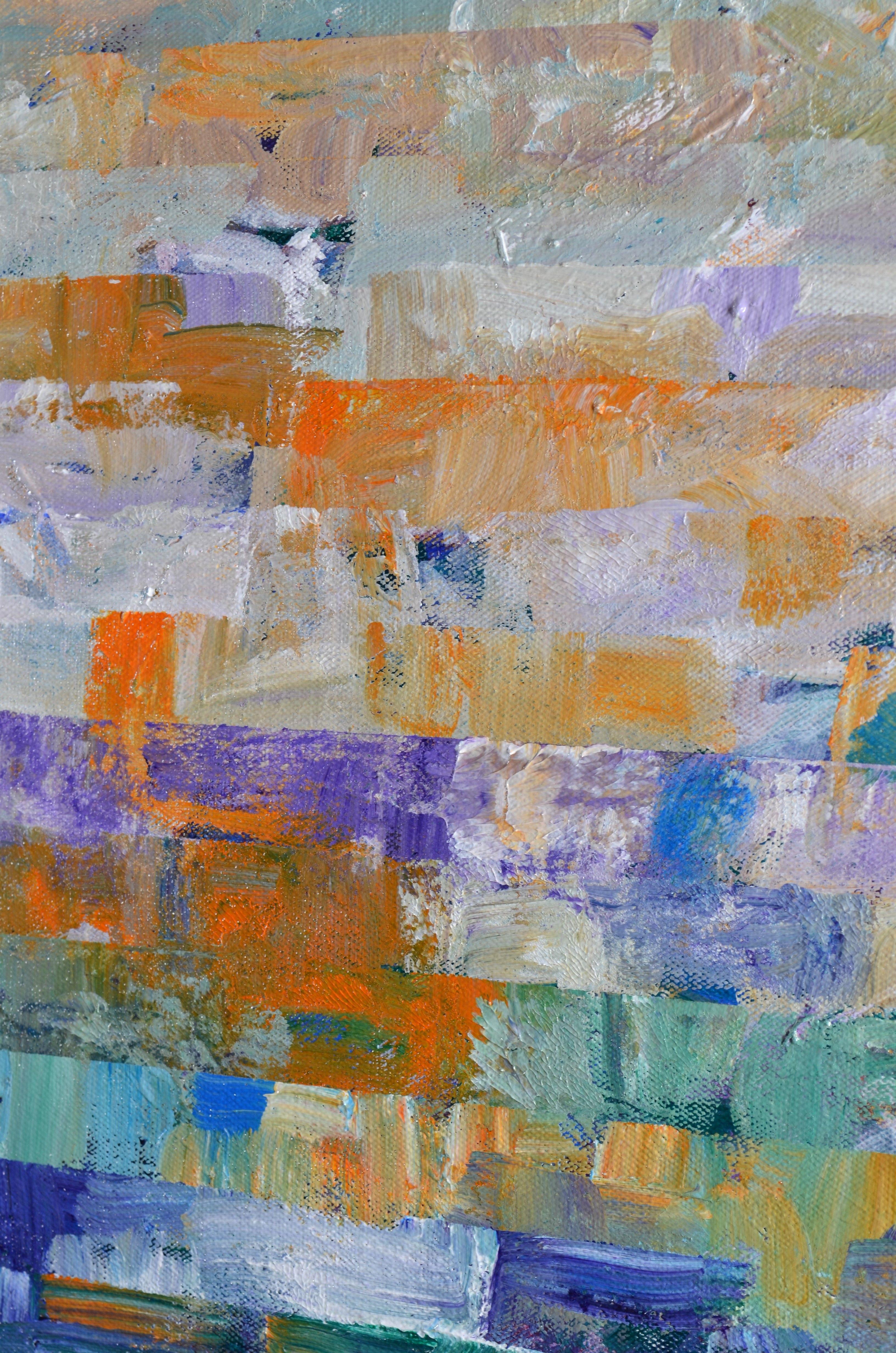 Eternidad, Pintura, Acrílico sobre lienzo - Abstract Painting Gris de Emilio Perez Romero