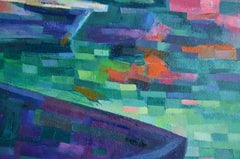 Riflessi nel porto, Pittura, Olio su tela