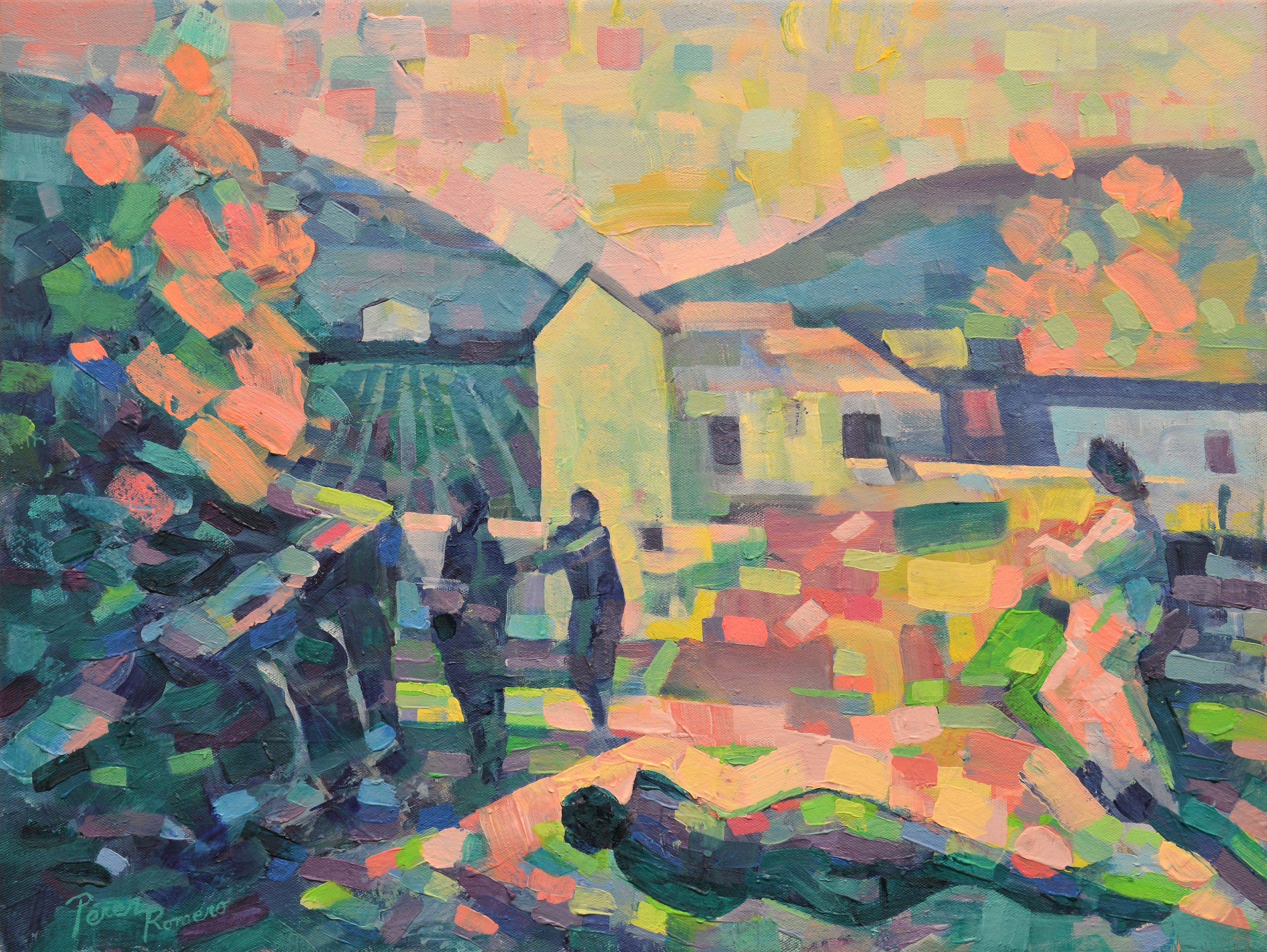 Le site  Source, Peinture, Huile sur Toile - Painting de Emilio Perez Romero