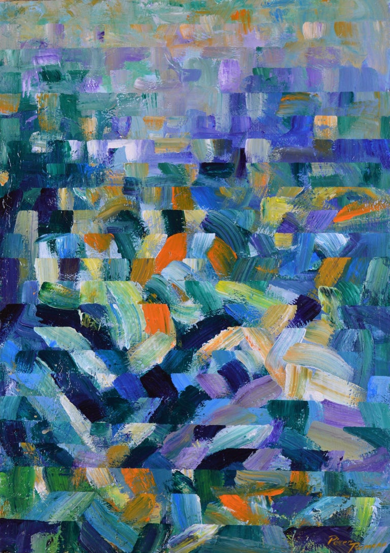 Emilio Perez Romero Waterflow, Painting, Acrylic on Wood Panel For