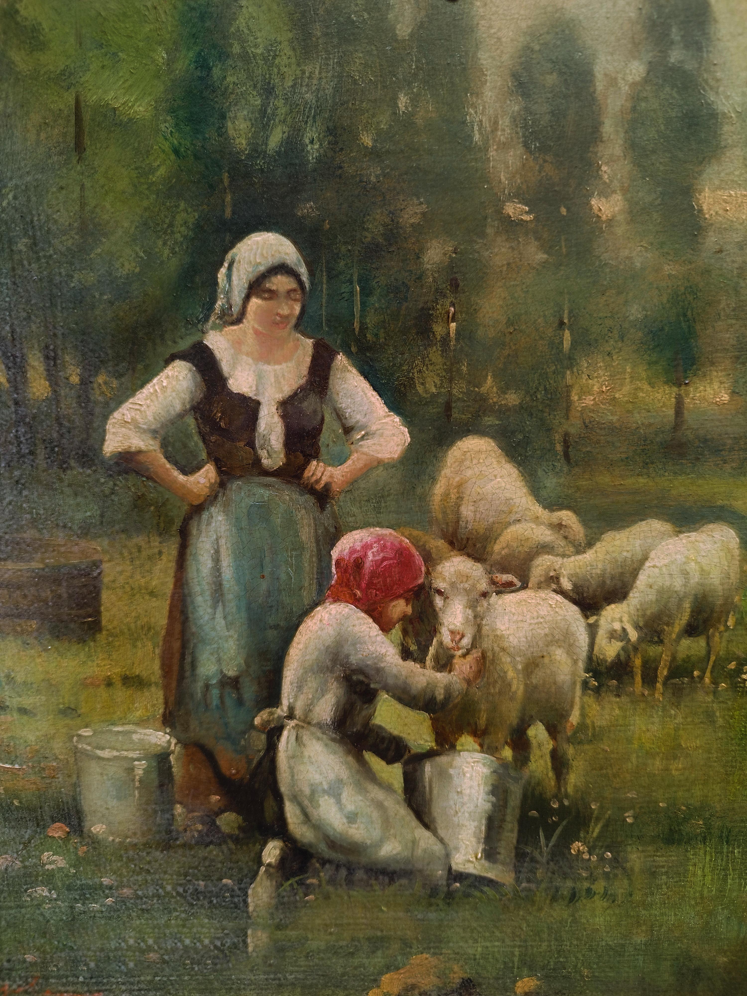 Emilio Pergola - Peinture à l'huile sur toile italienne - COUNTRY LANDSCAPE en vente 1