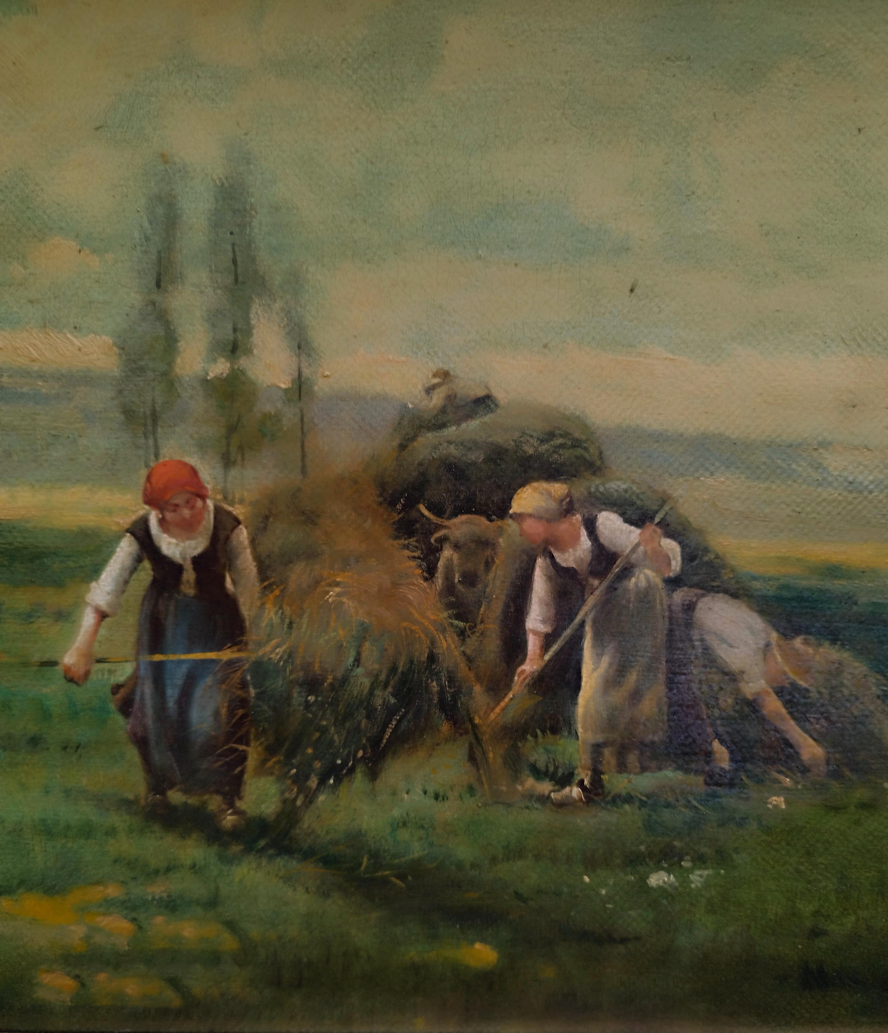 Emilio Pergola - Peinture à l'huile sur toile italienne - COUNTRY LANDSCAPE en vente 2