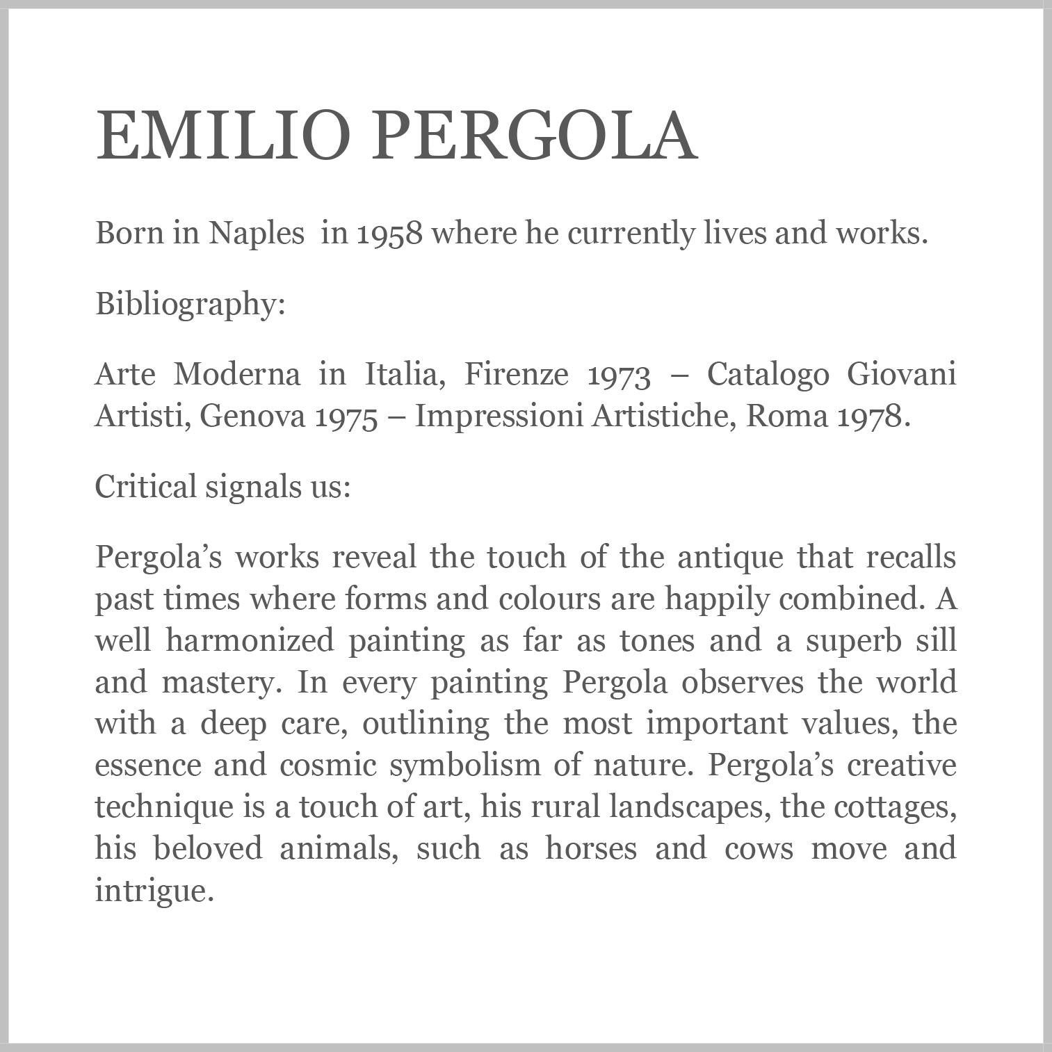 COUNTRY LANDSCAPE - Emilio Pergola - Italian Oil on Canvas Painting For Sale 6