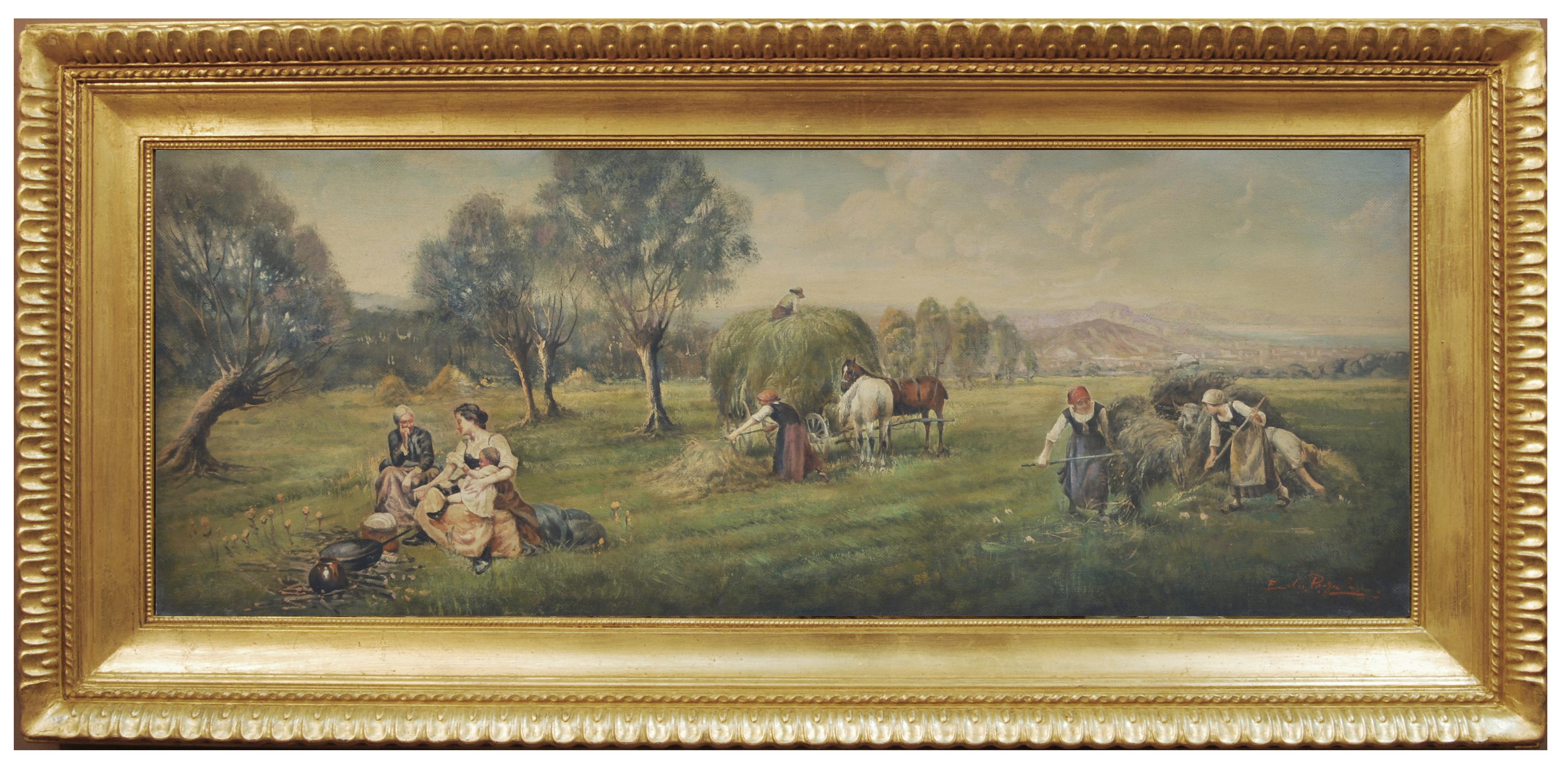 COUNTRY LANDSCAPE - French School - Italian Oil on Canvas Painting