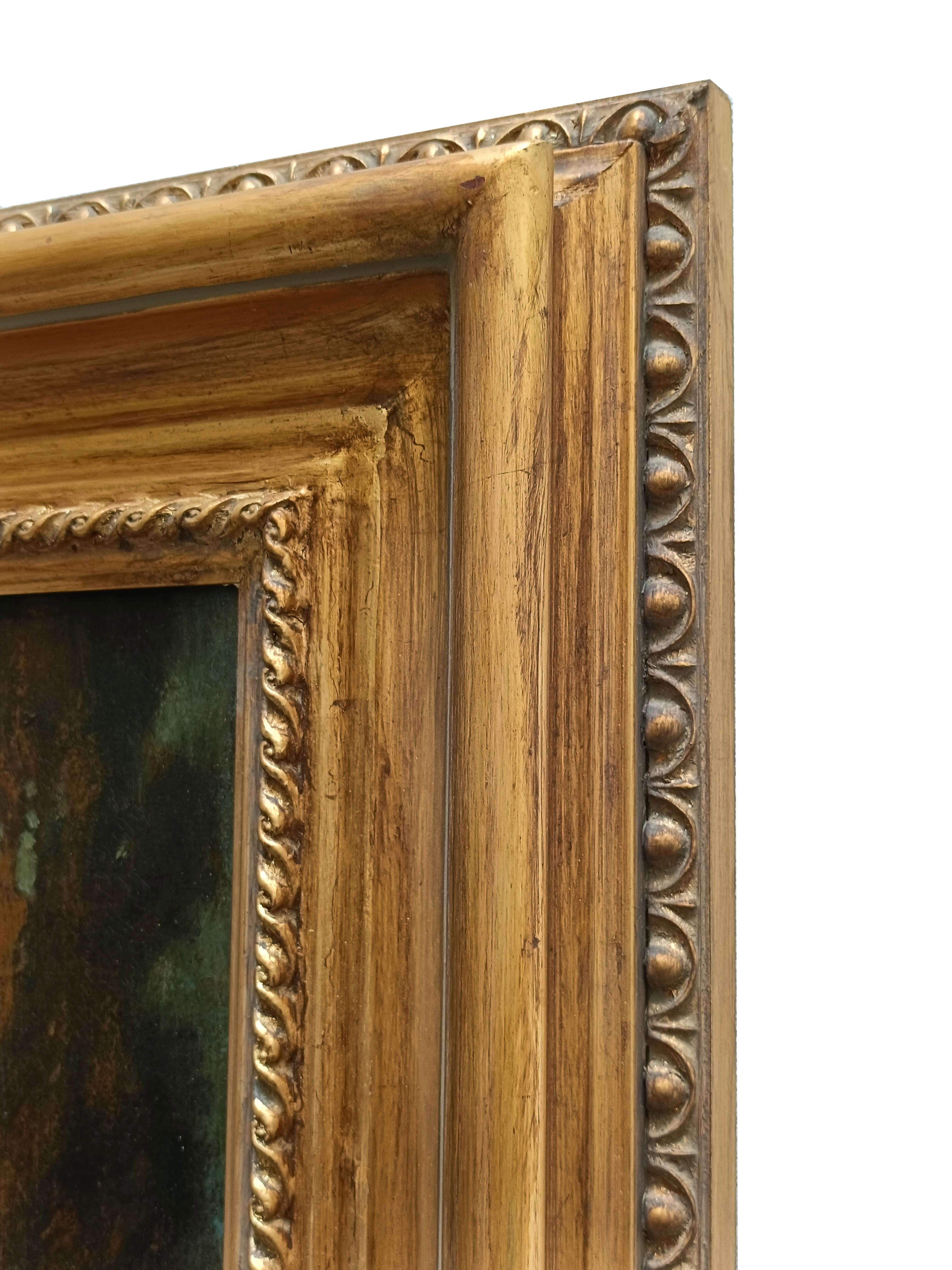 COUNTRY LANDSCAPE – Italienische Schule – Gemälde in Öl auf Leinwand im Angebot 12