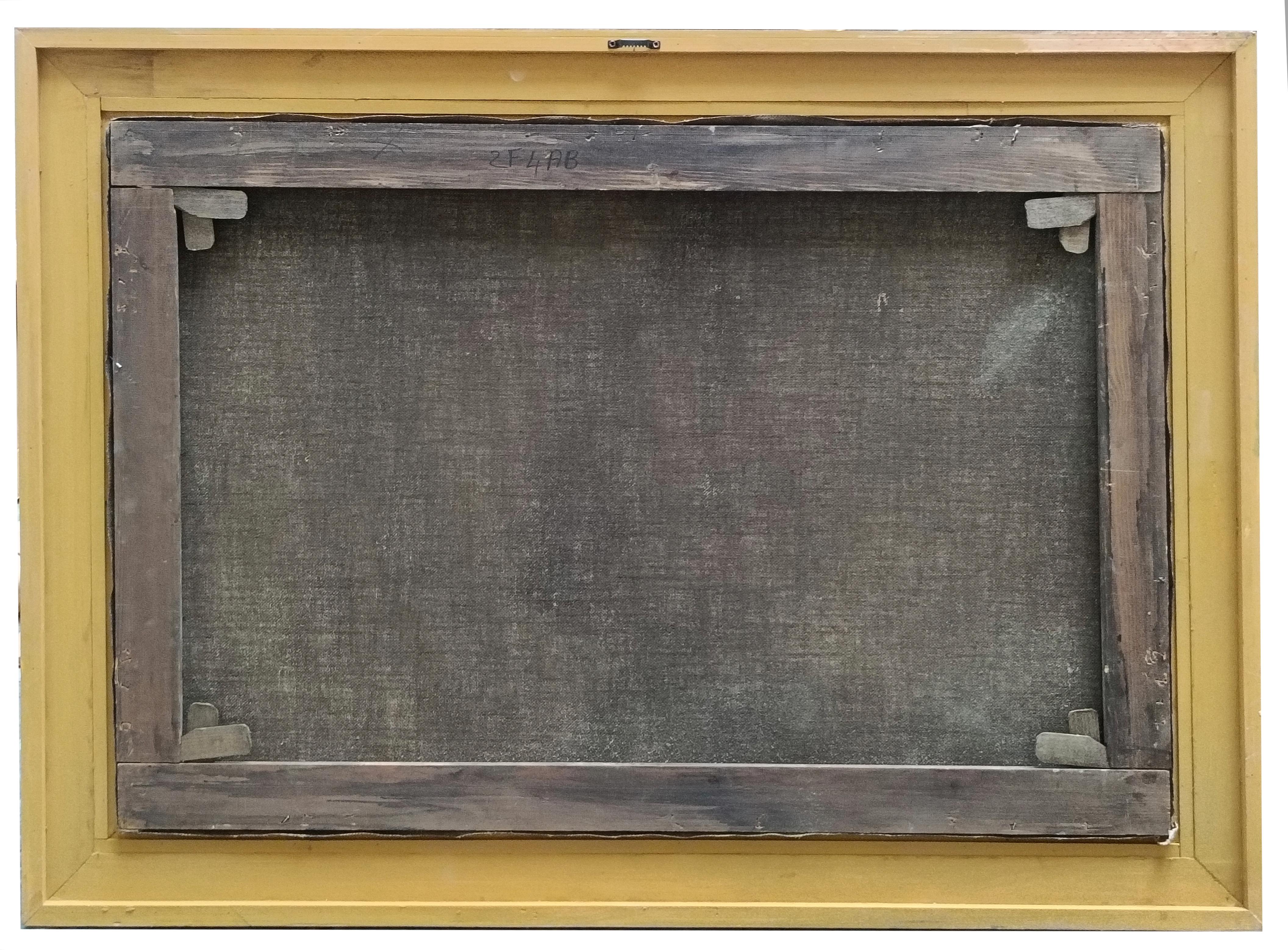 COUNTRY LANDSCAPE – Italienische Schule – Gemälde in Öl auf Leinwand im Angebot 14