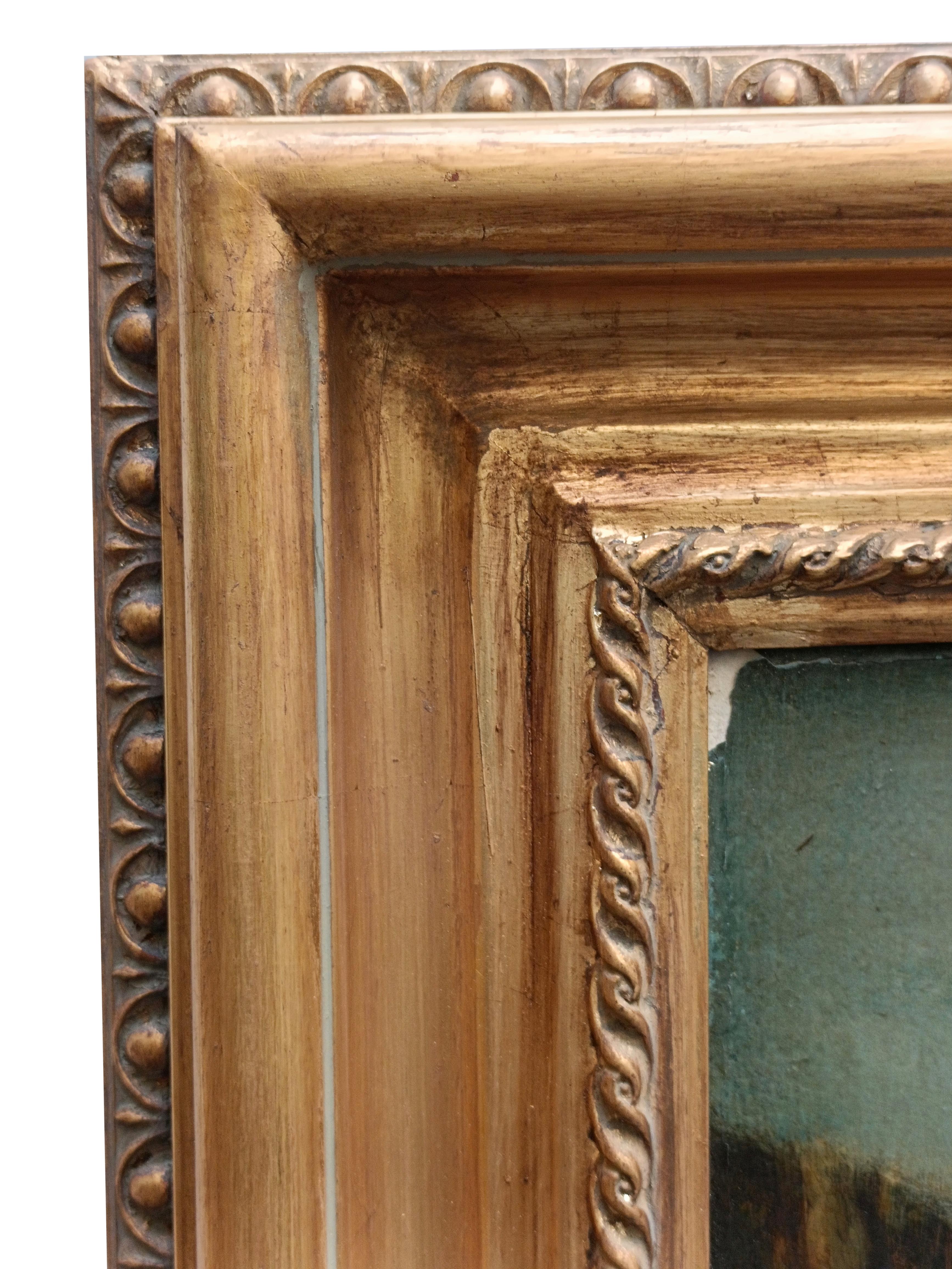 COUNTRY LANDSCAPE – Italienische Schule – Gemälde in Öl auf Leinwand im Angebot 10