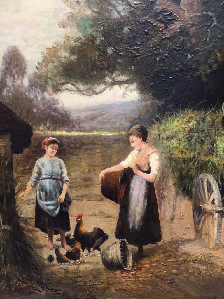 COUNTRY LANDSCAPE - Italian School - Italian Oil on Canvas Painting For Sale 2