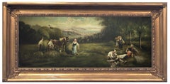 COUNTRY SCENE- French School - Italian Oil on Canvas Painting