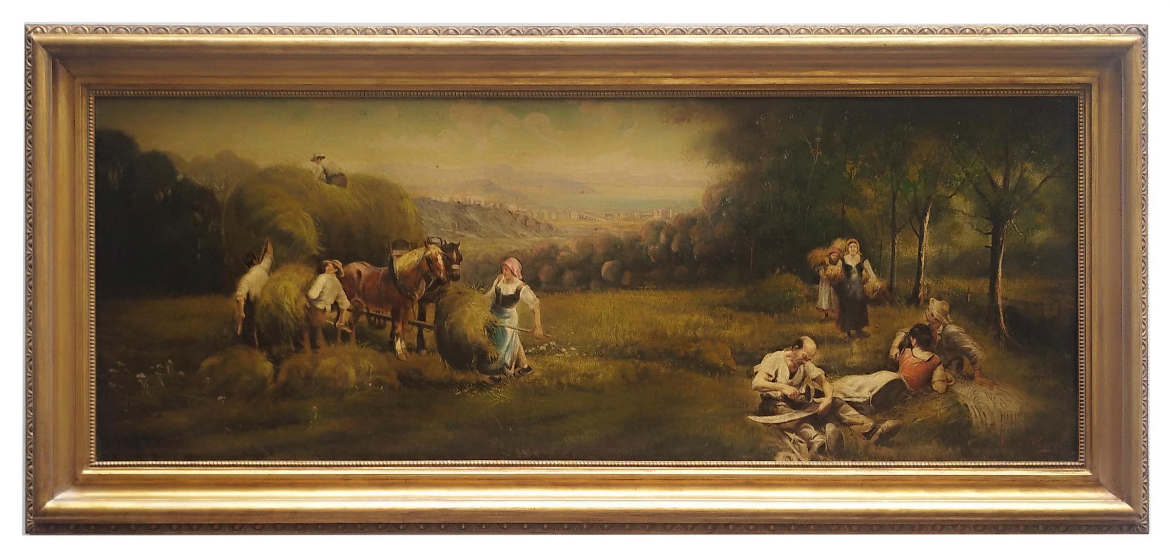 Emilio Pergola Landscape Painting - COUNTRY SCENE- French School - Italian Oil on Canvas Painting