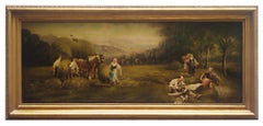 COUNTRY SCENE- French School - Italian Oil on Canvas Painting