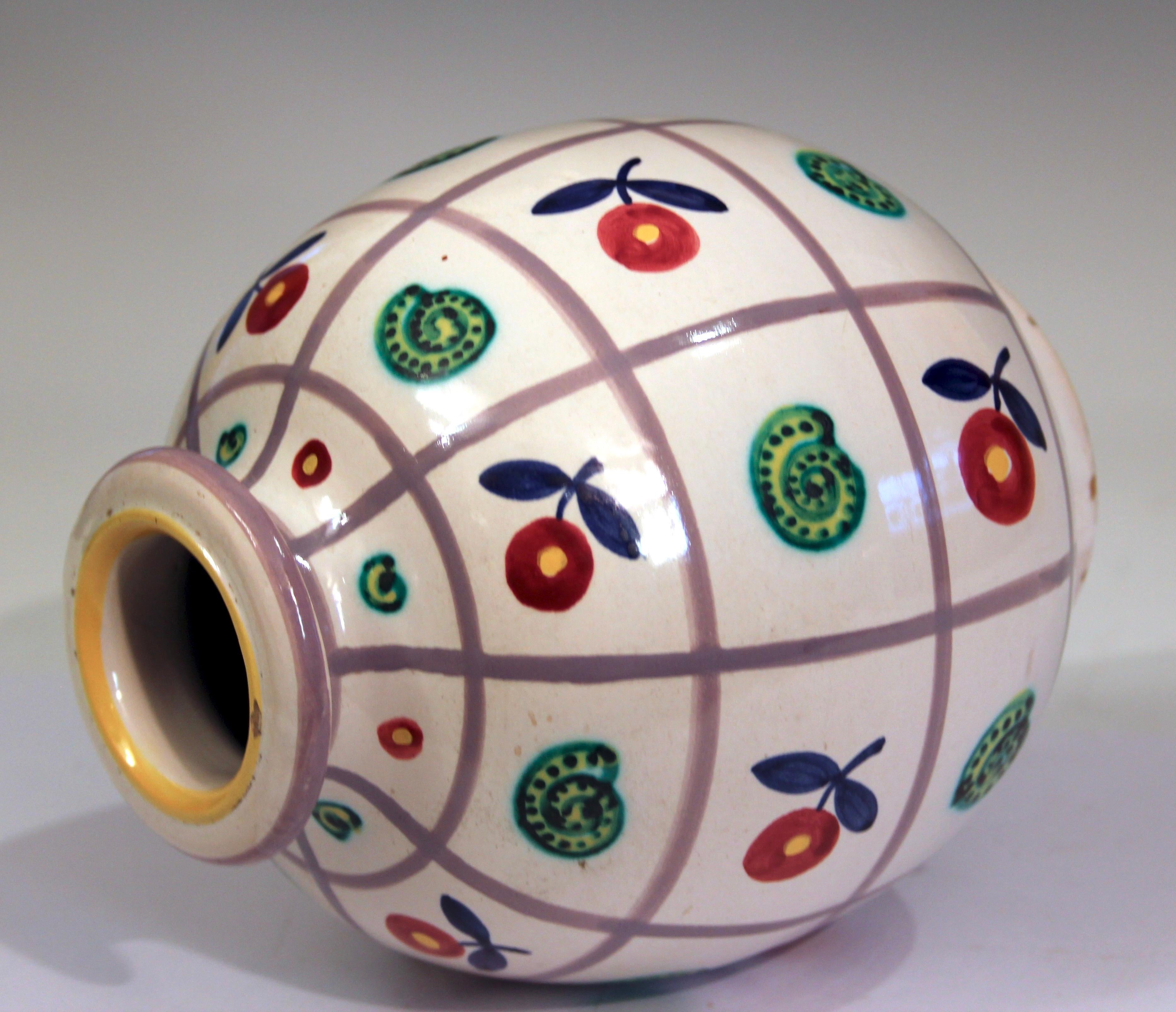 Emilio Polci Vintage Vase Italienische Keramik Blume Schnecke Gitter Figur Raymor (Moderne der Mitte des Jahrhunderts) im Angebot
