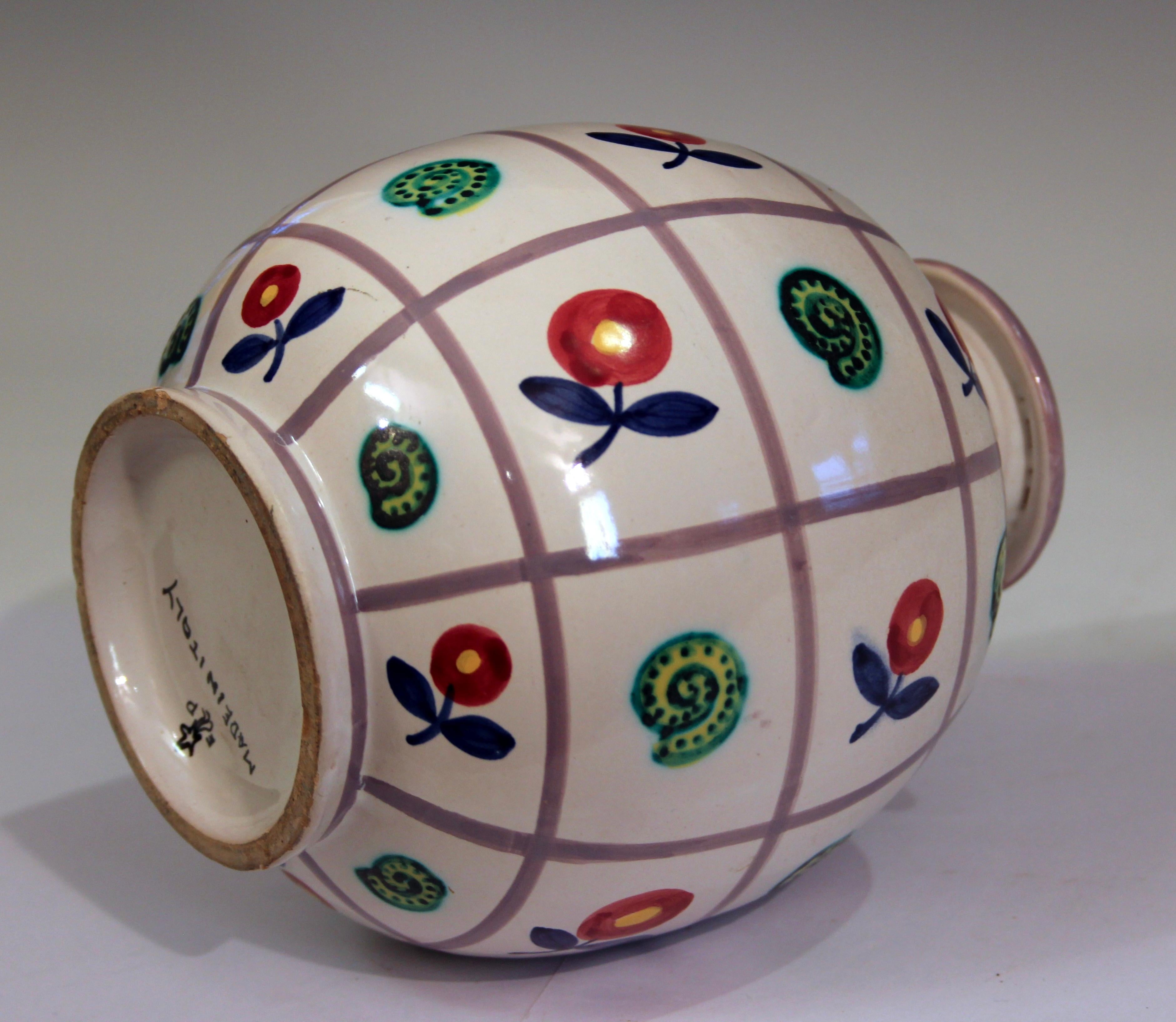 Emilio Polci Vintage Vase Italienische Keramik Blume Schnecke Gitter Figur Raymor (Gedrechselt) im Angebot