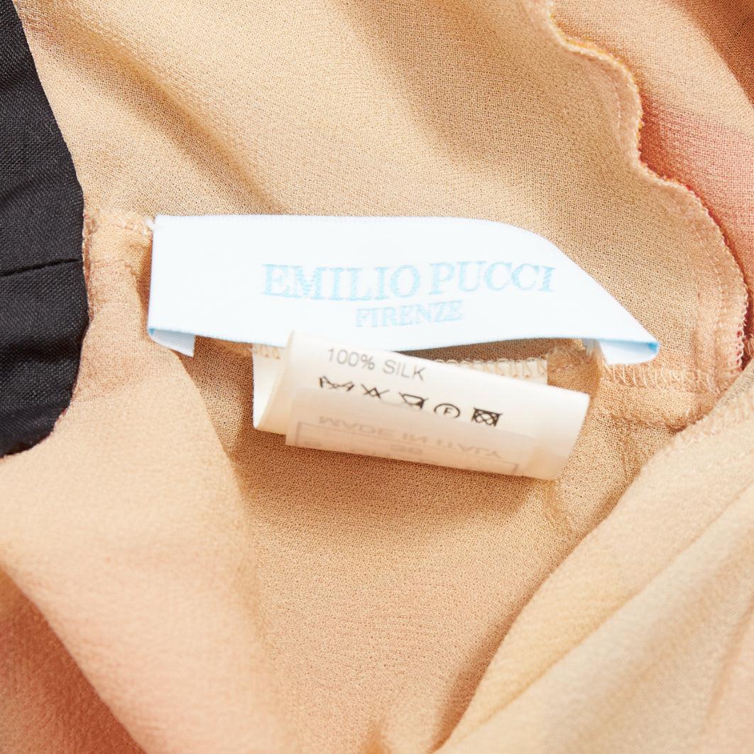 EMILIO PUCCI 100% silk kaleidoscopic swirl beaded shoulder dress IT40 S im Angebot 4