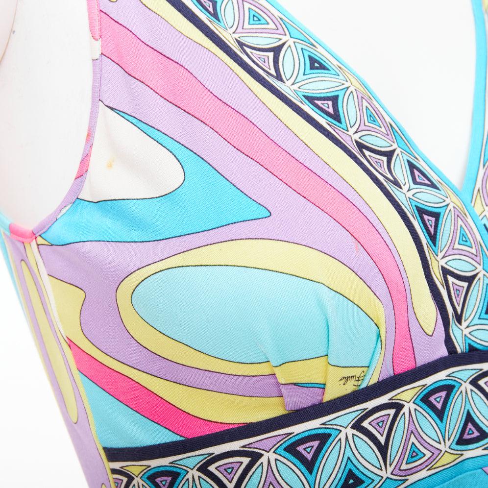 EMILIO PUCCI 100% Seide hellblau kaleidoskopischer Druck Minikleid IT40 S im Angebot 2