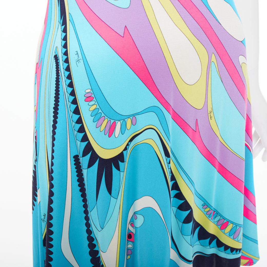EMILIO PUCCI 100% Seide hellblau kaleidoskopischer Druck Minikleid IT40 S im Angebot 3