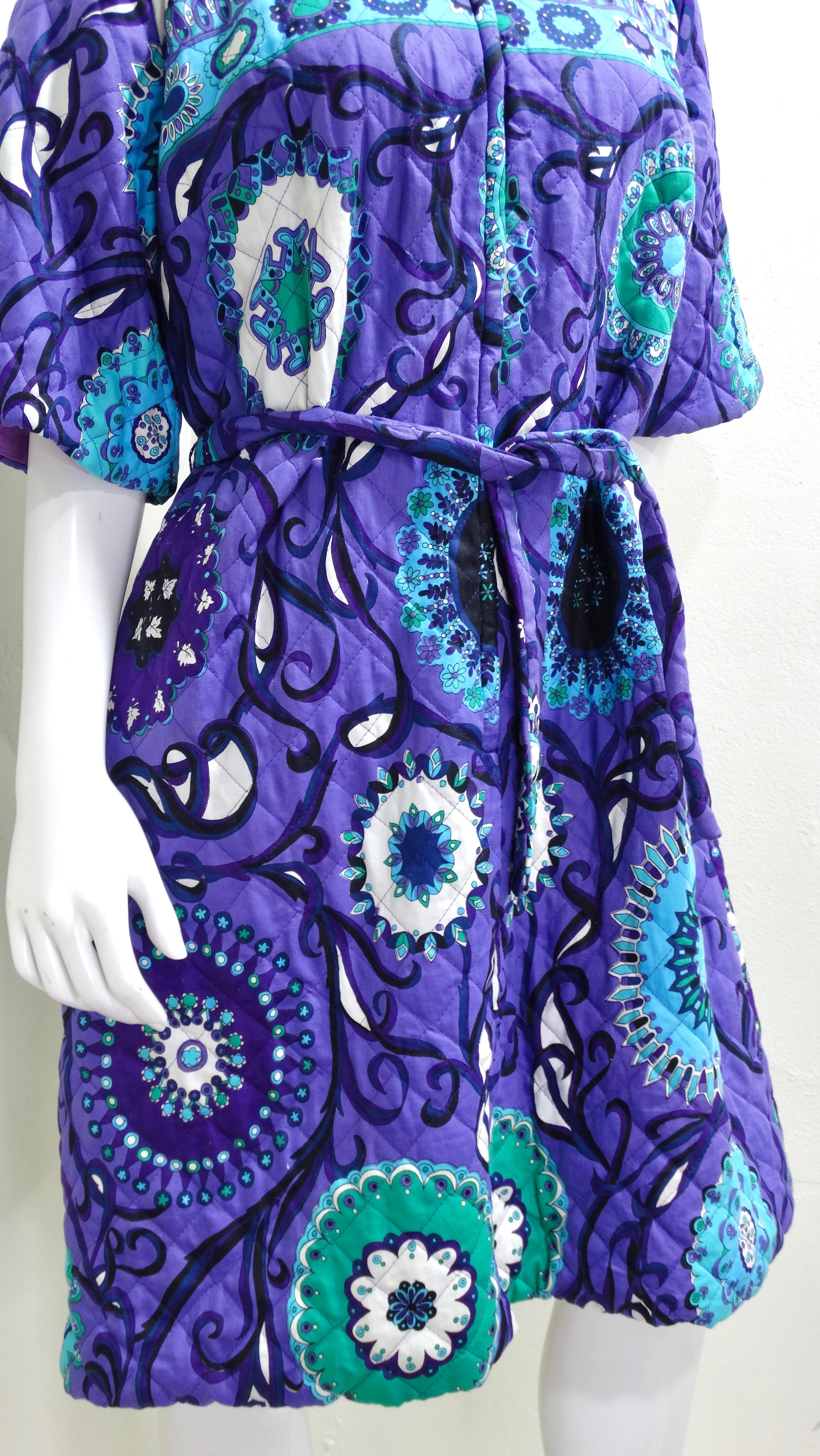 Emilio Pucci 1960's Cotton Quilted Dress In Excellent Condition For Sale In Scottsdale, AZ