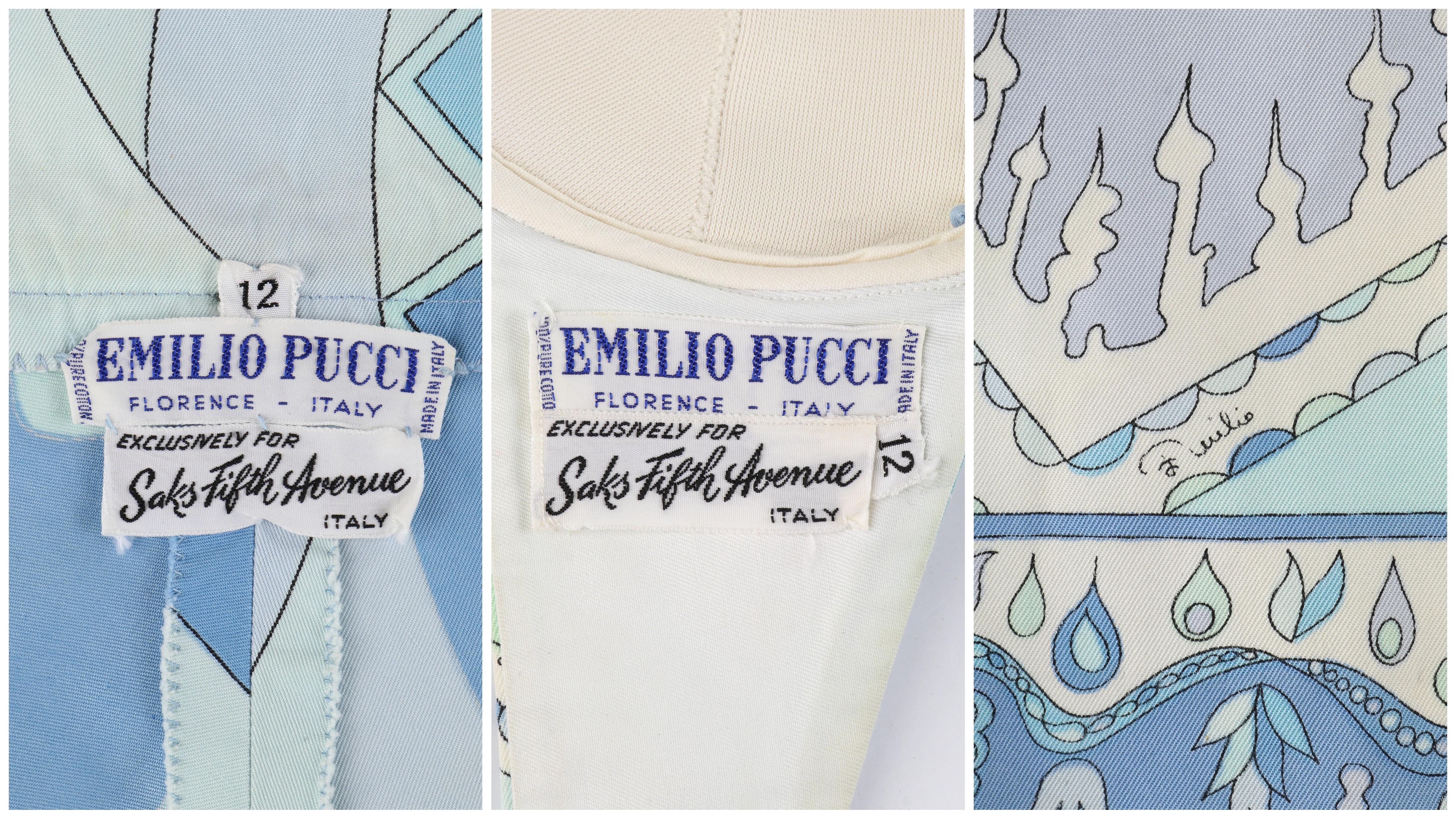 EMILIO PUCCI 1960’s Multicolor Nordic Motif Signature Print 2 Pc Bikini Swimsuit 2