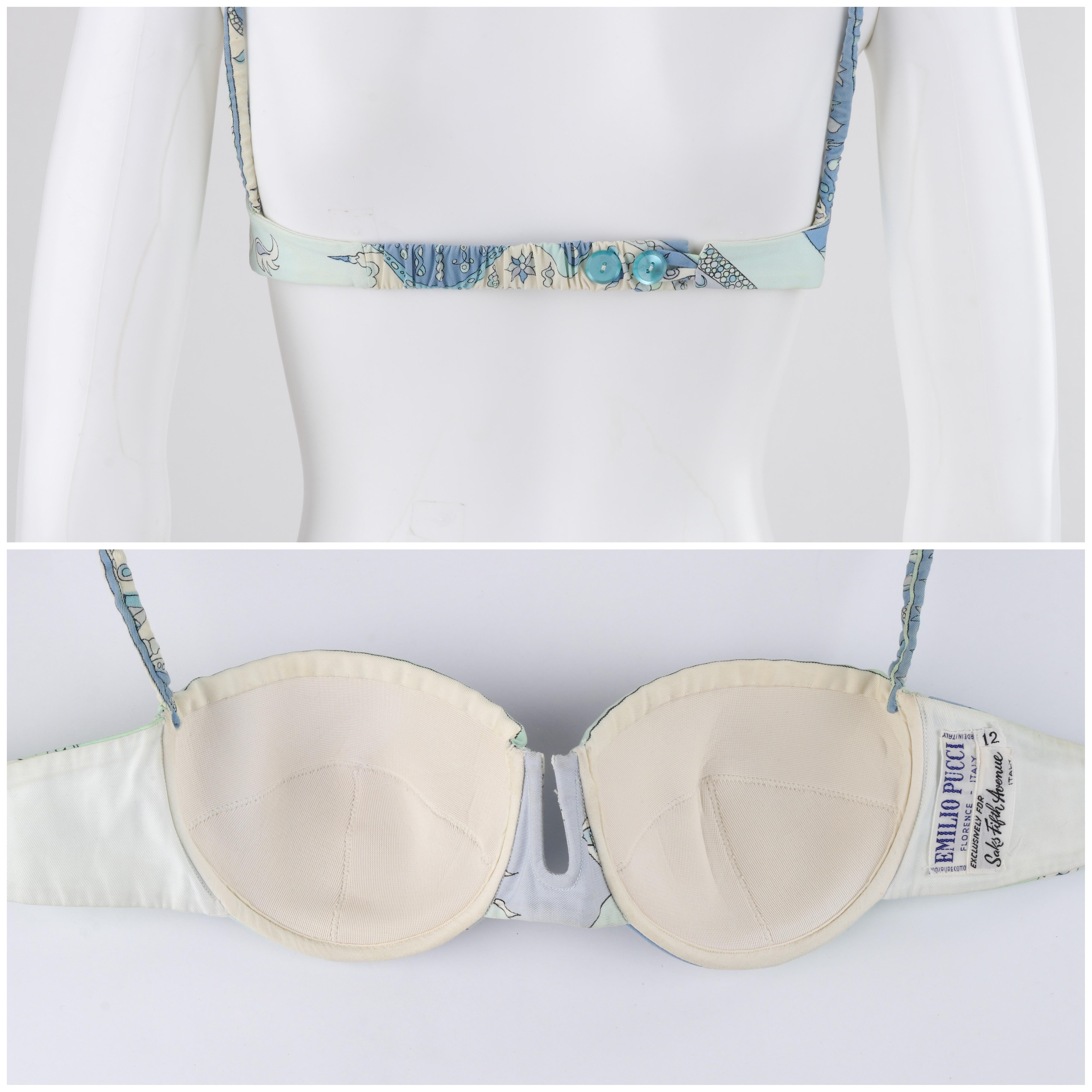 Women's EMILIO PUCCI 1960’s Multicolor Nordic Motif Signature Print 2 Pc Bikini Swimsuit