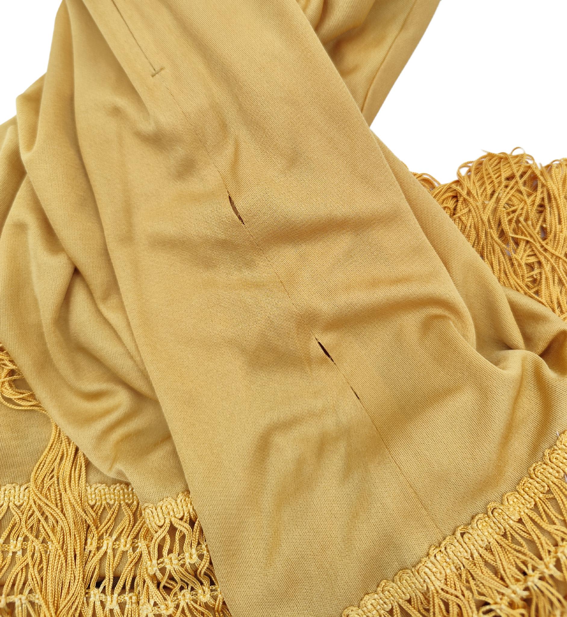 Emilio Pucci 1960s mustard yellow fringe silk dress For Sale 5