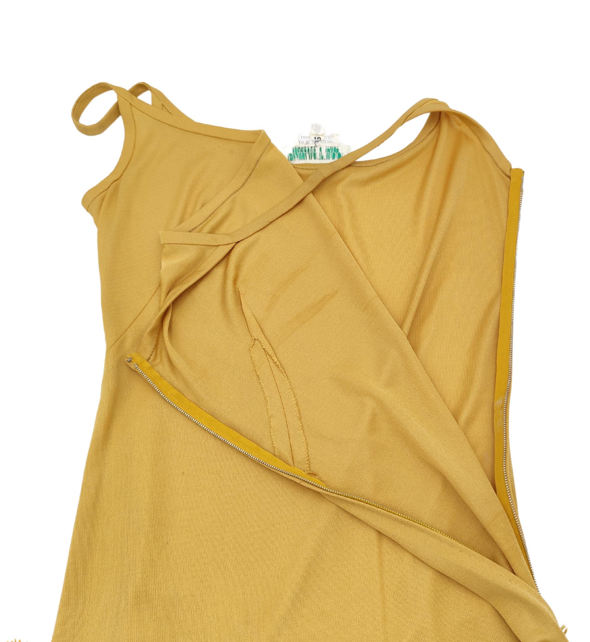 Emilio Pucci 1960s mustard yellow fringe silk dress For Sale 6