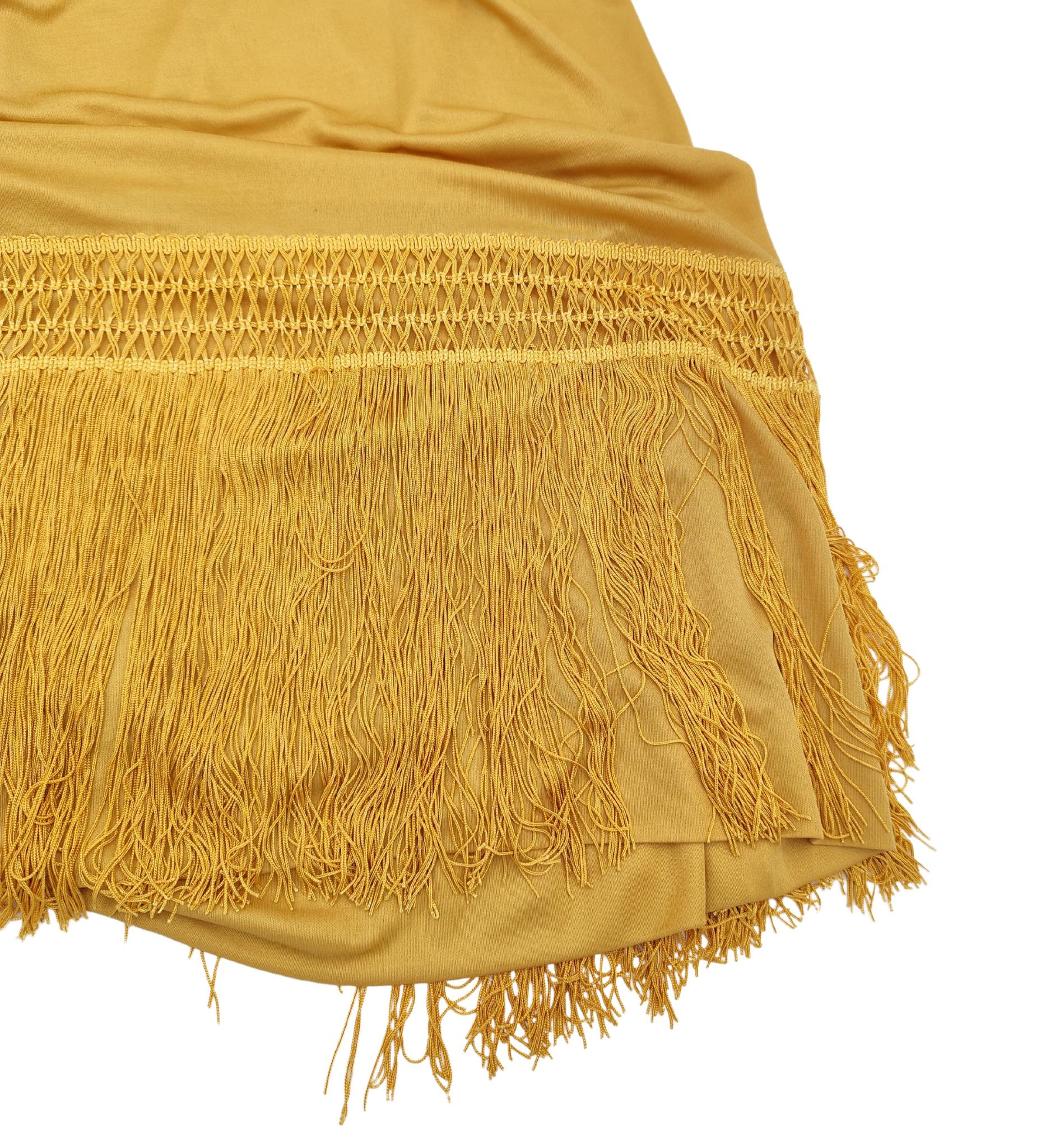 Emilio Pucci 1960s mustard yellow fringe silk dress For Sale 2